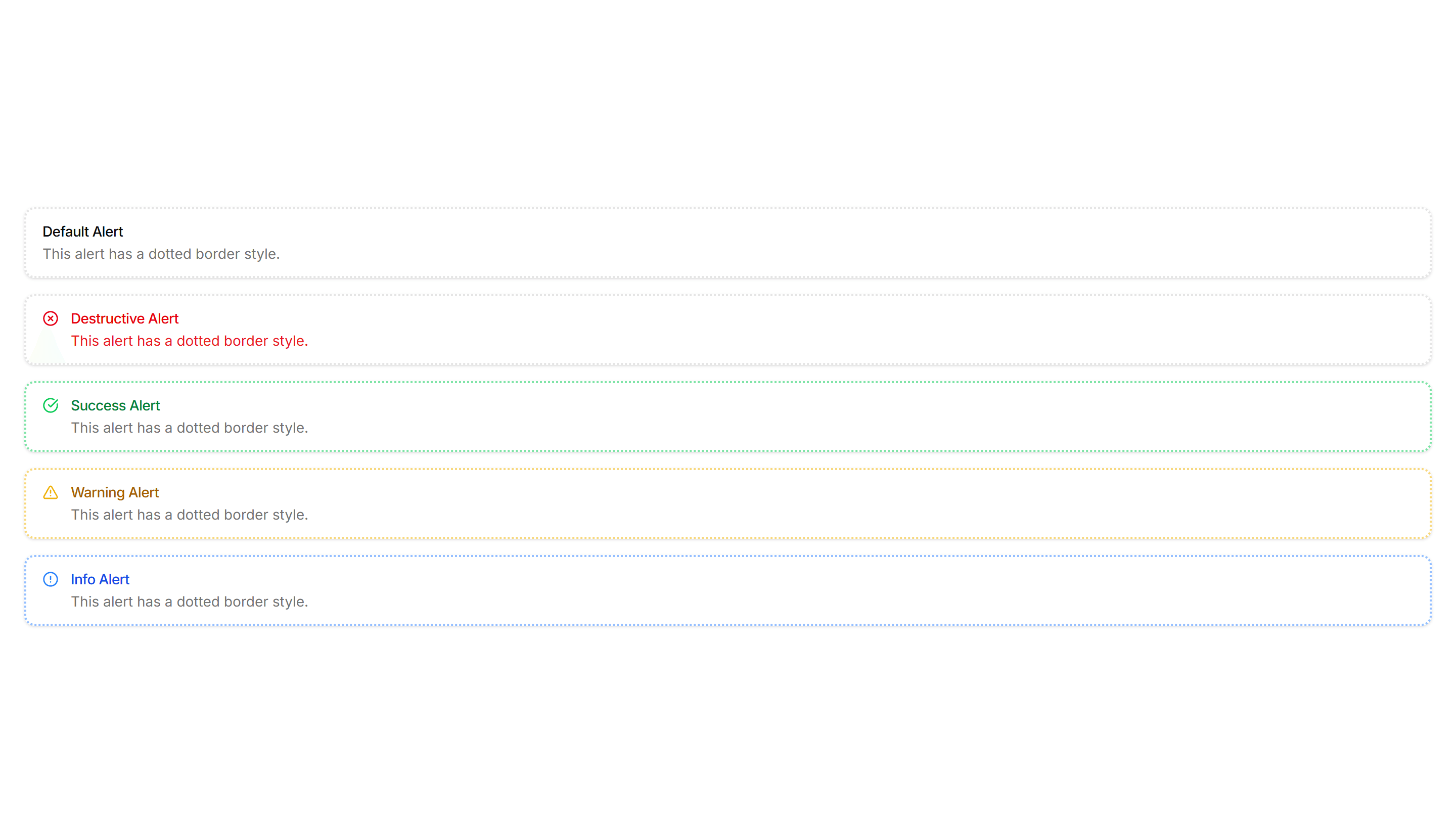 Components Alert: Dotted Border Alerts