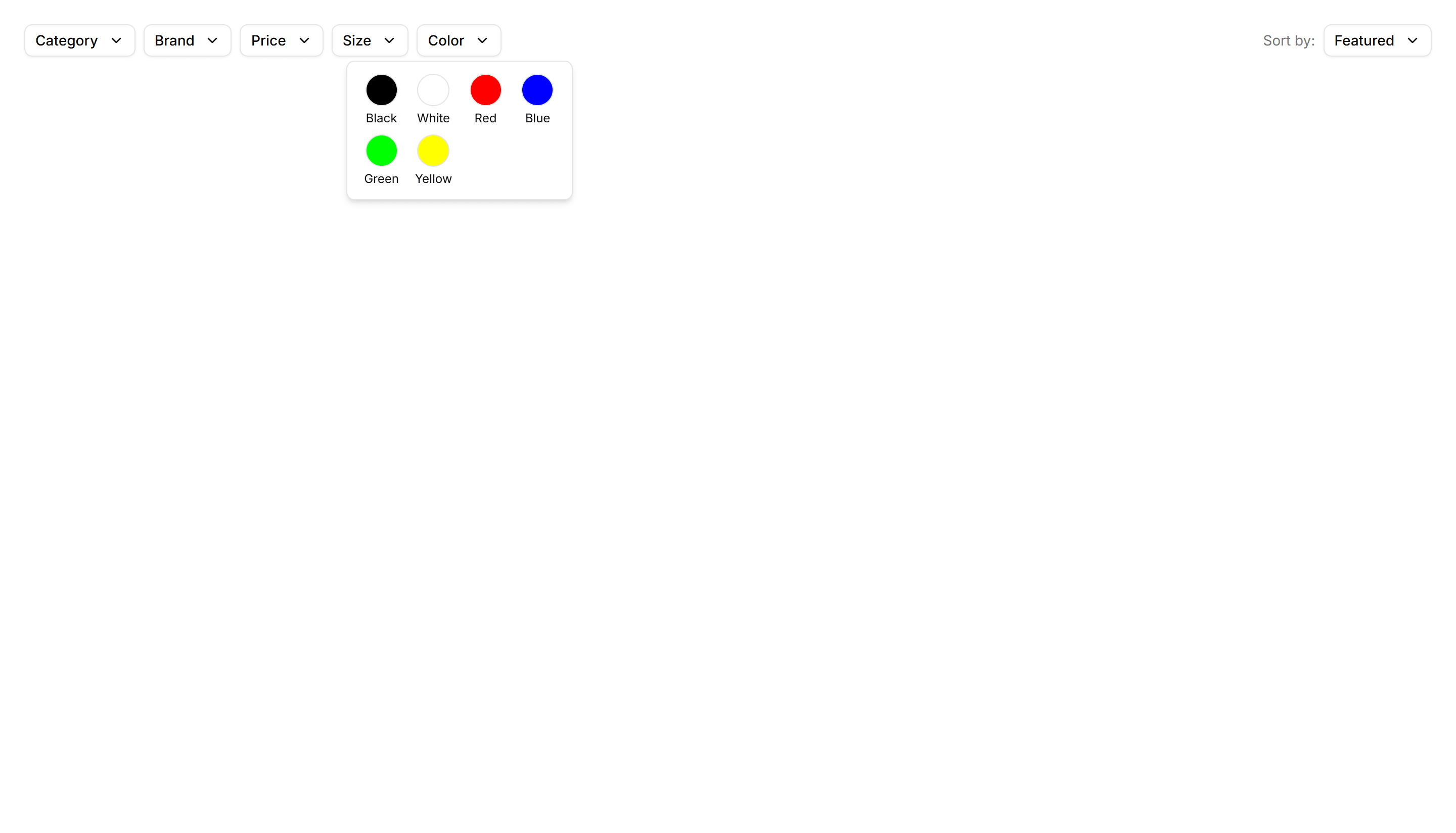 Ecommerce Category Filter: Horizontal Filters