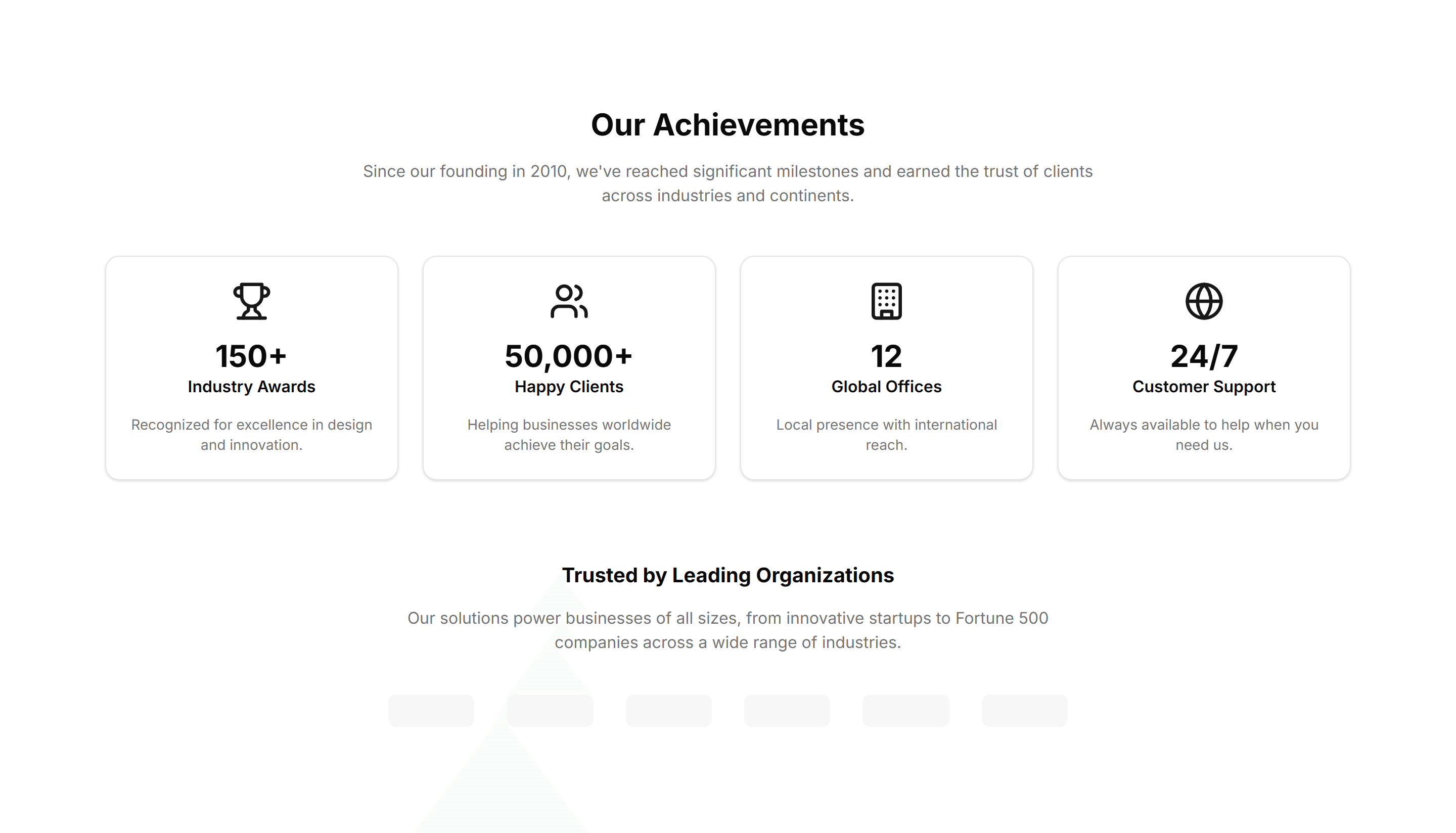 Marketing (Legacy) About Section: Achievements