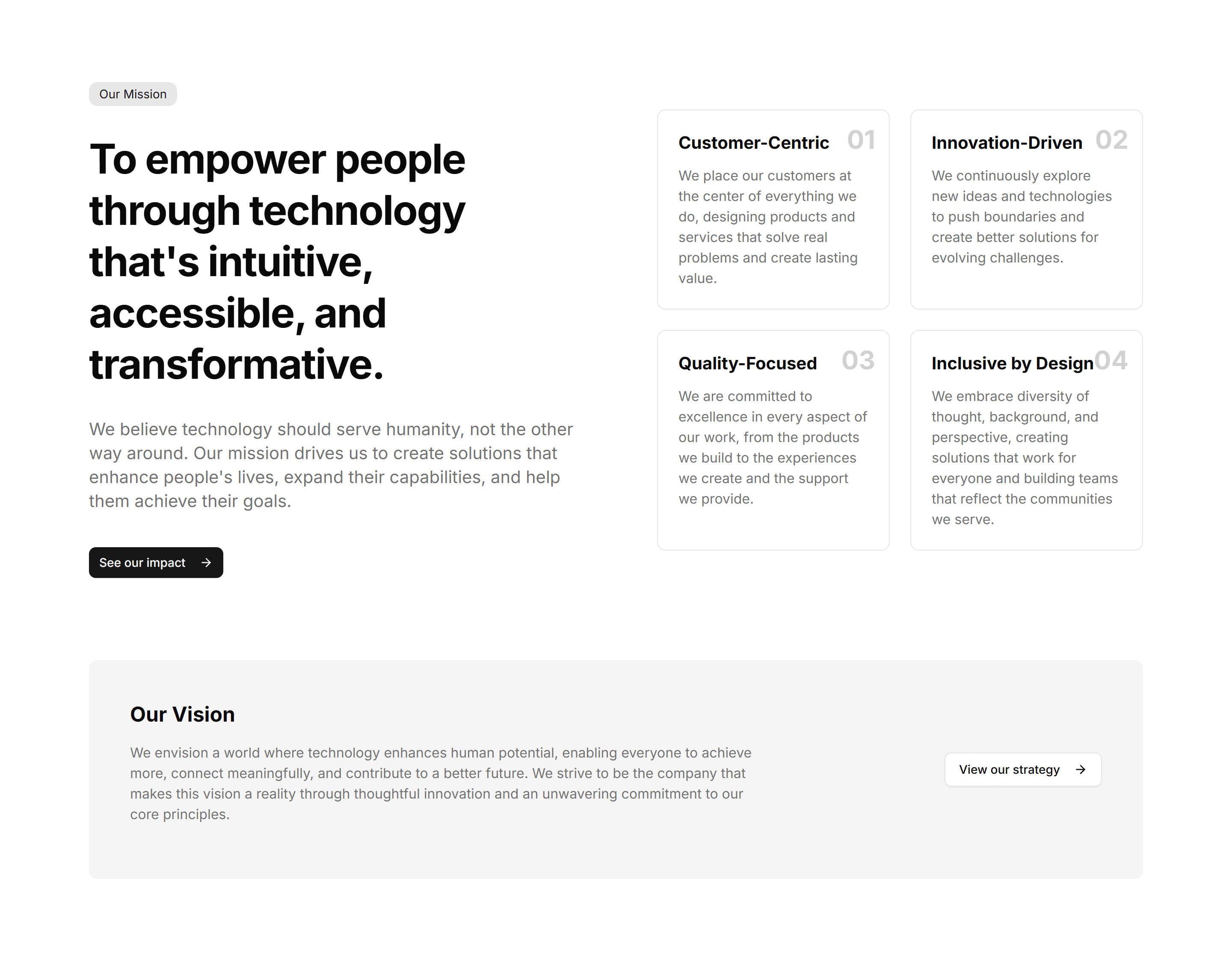 Marketing (Legacy) About Section: Mission Statement