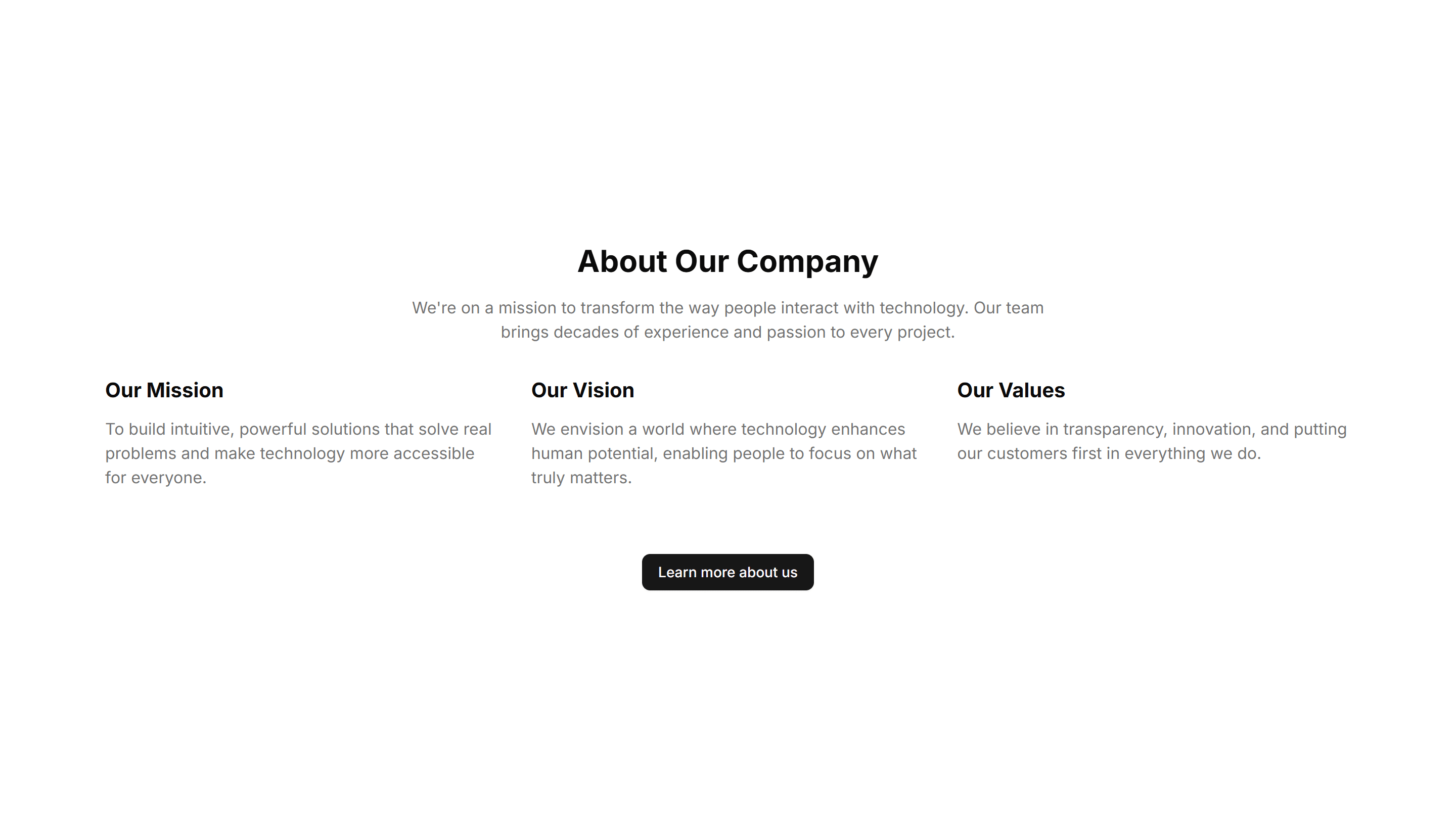 Marketing (Legacy) About Section: Simple
