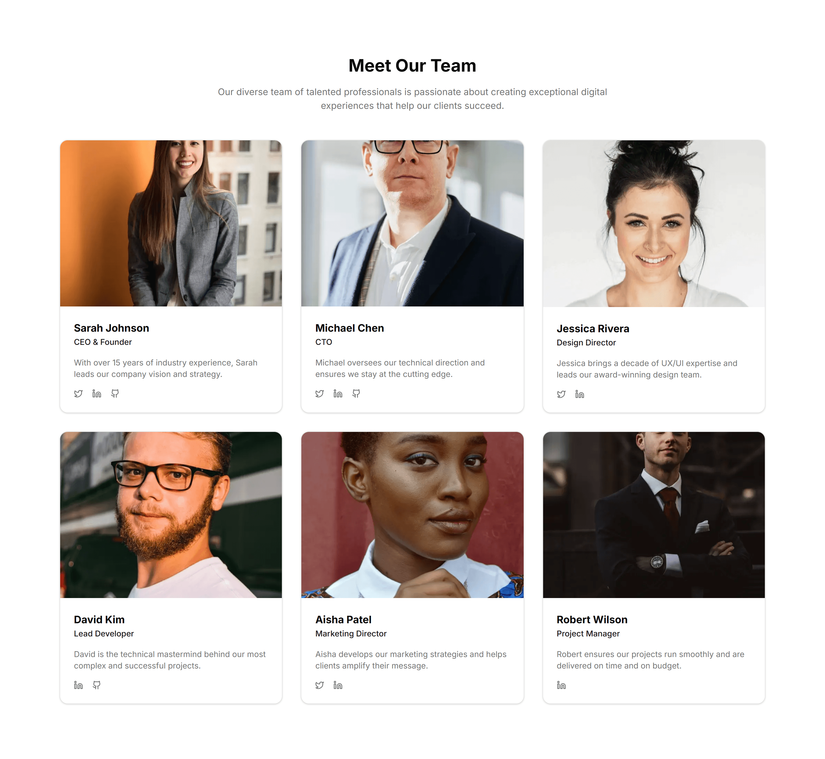 Marketing (Legacy) About Section: Team Grid