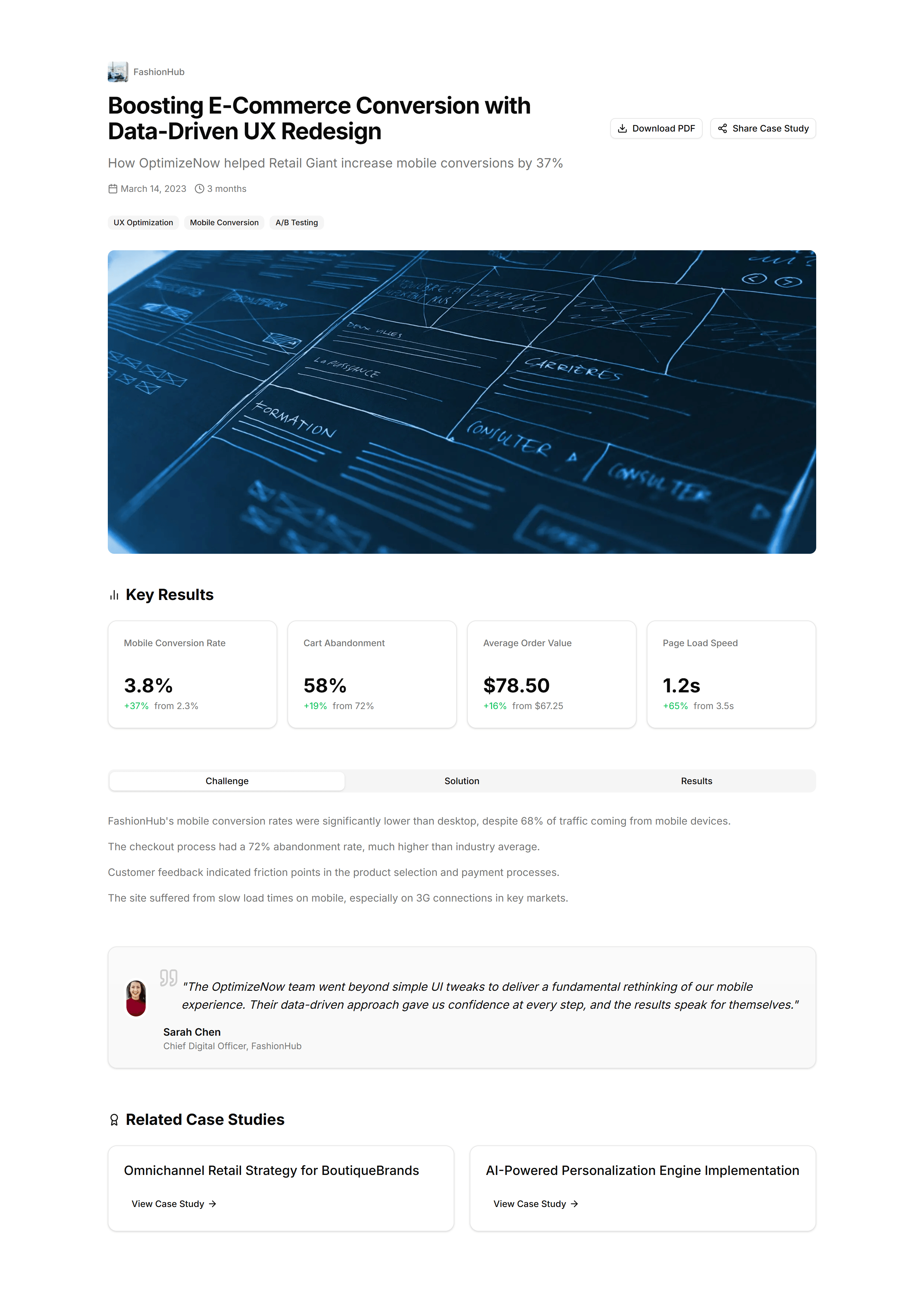 Marketing (Legacy) Blog Section: Case Study Showcase