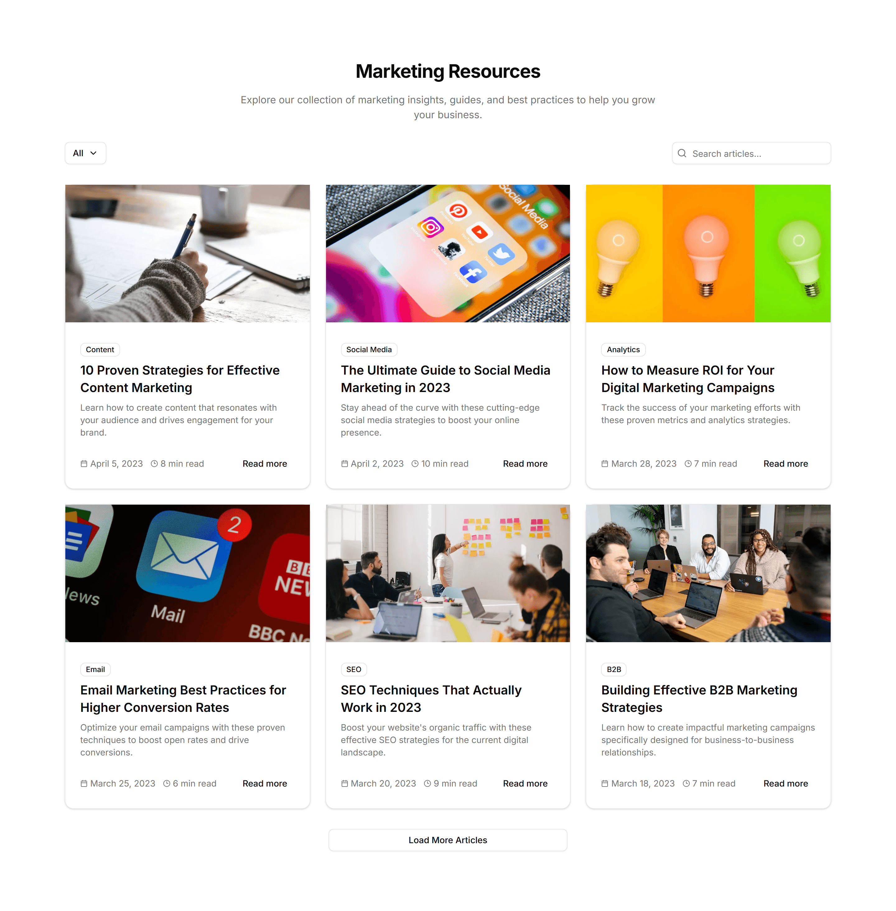 Marketing (Legacy) Blog Section: Category Filter
