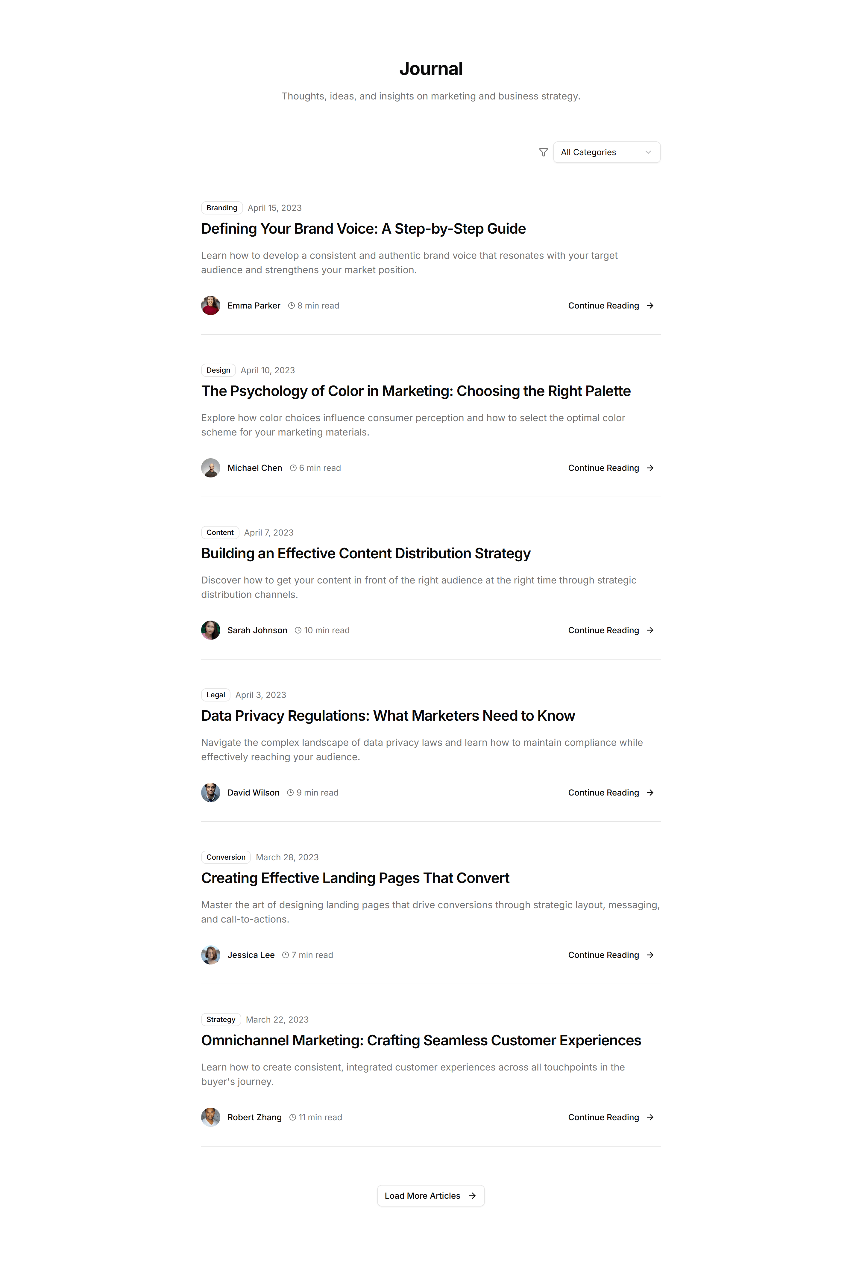 Marketing (Legacy) Blog Section: Minimal Blog