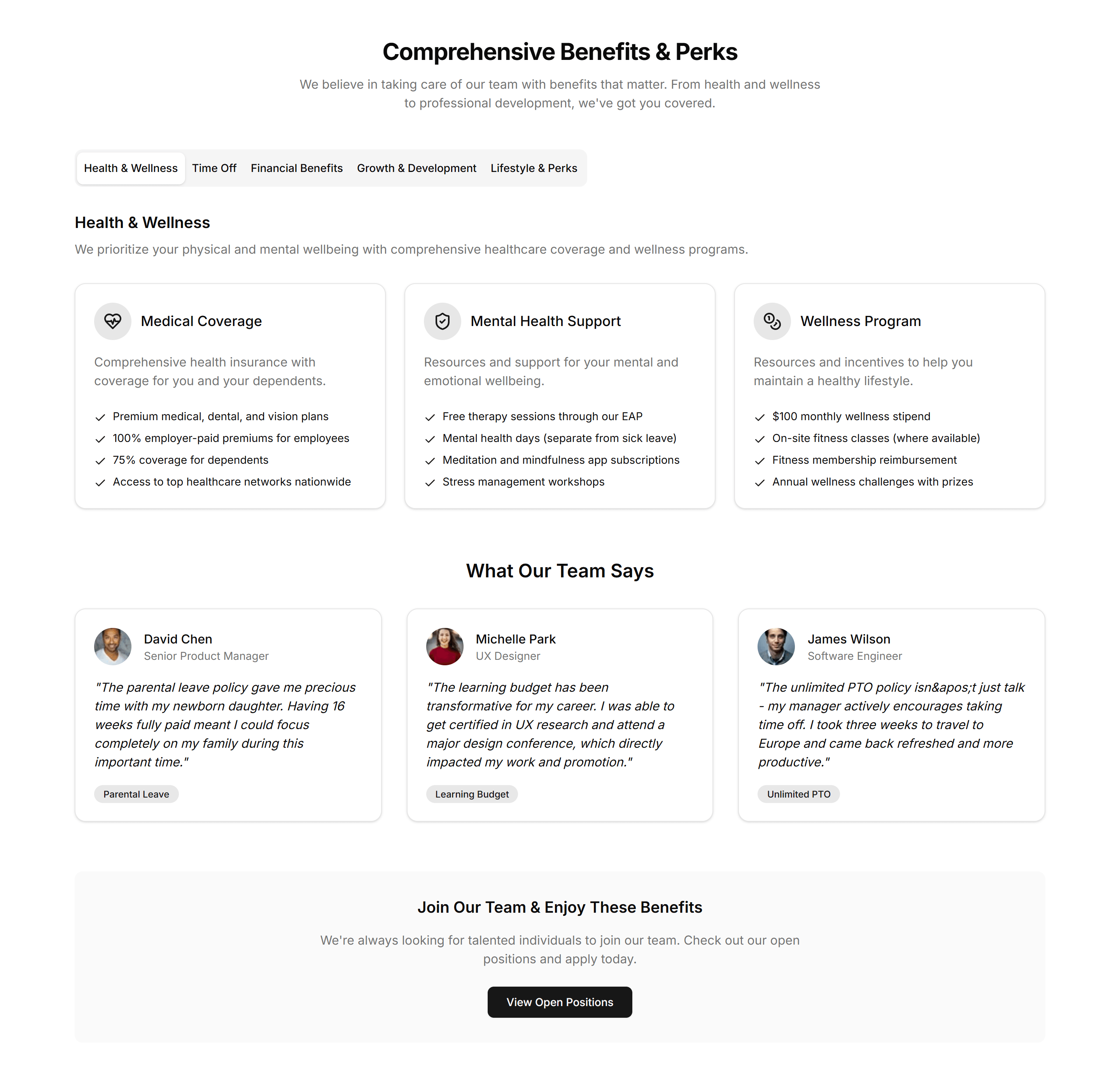 Marketing (Legacy) Career: Employee Benefits