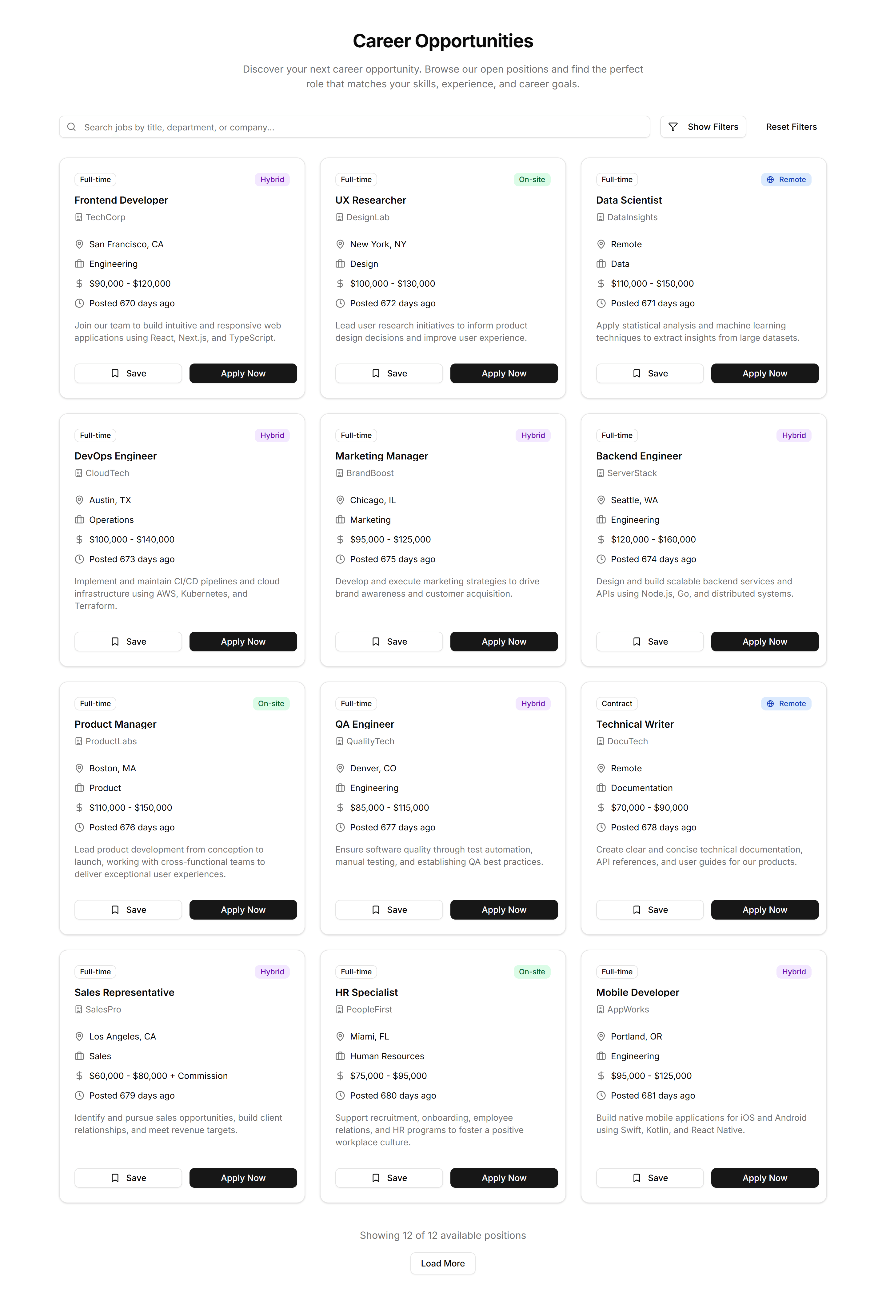 Marketing (Legacy) Career: Job Board