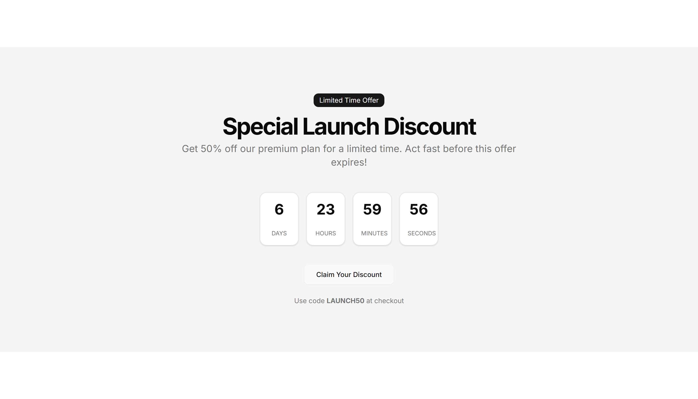 Marketing (Legacy) CTA Section: Countdown Timer