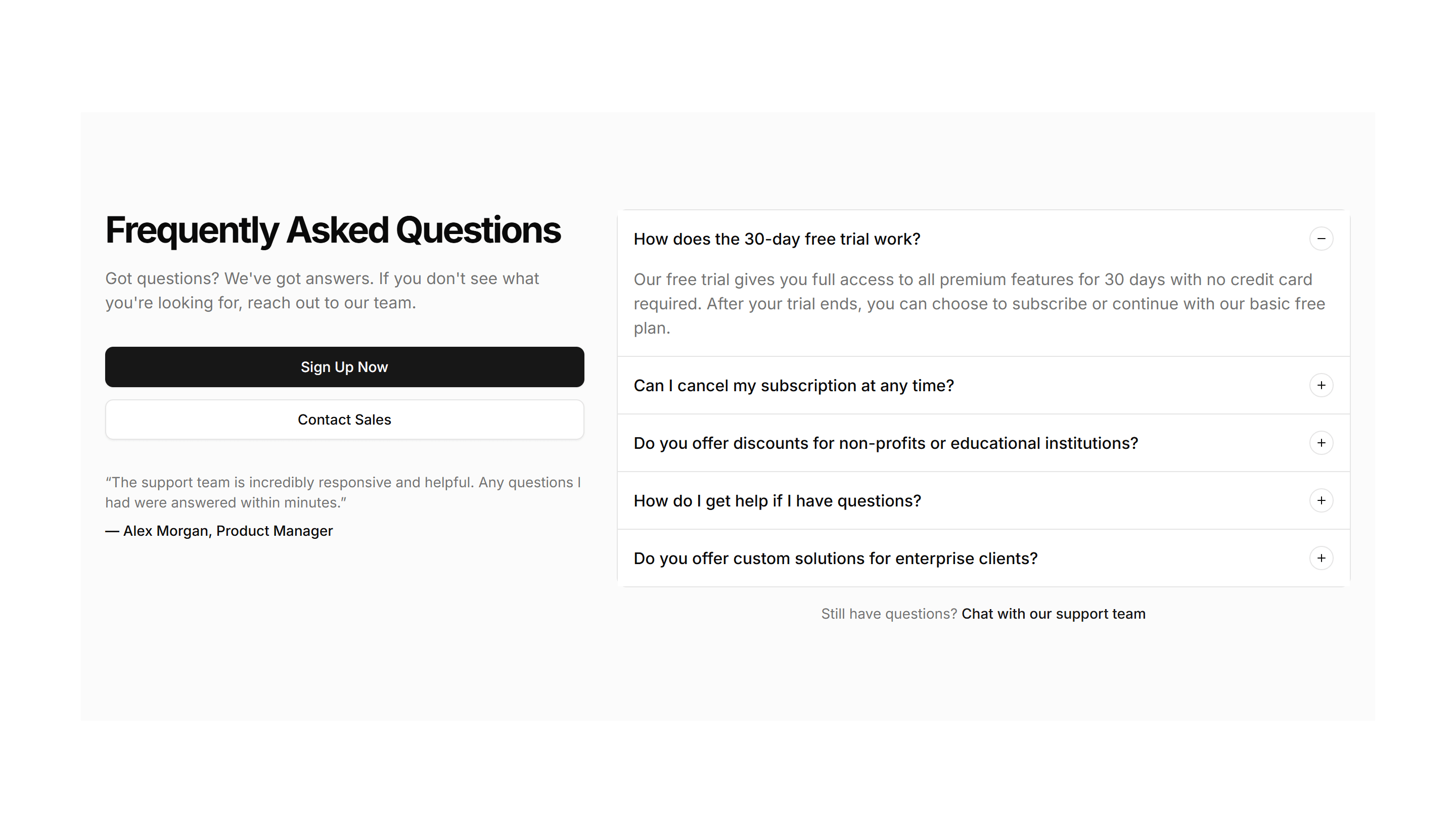 Marketing (Legacy) CTA Section: FAQ CTA