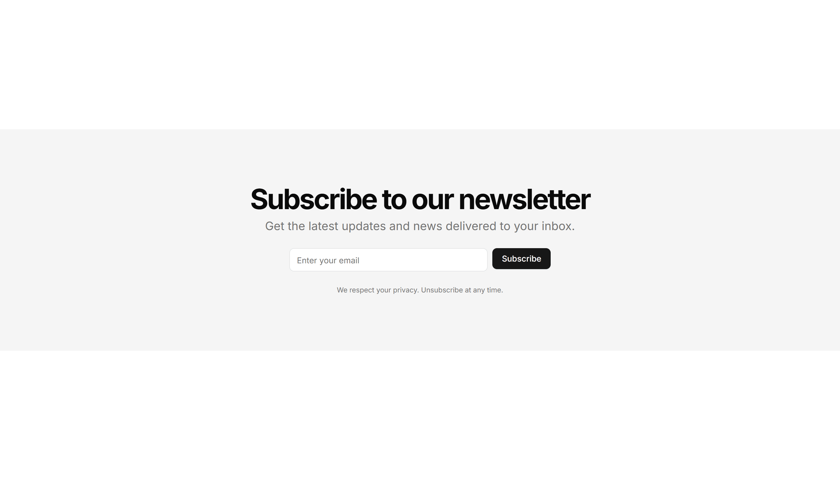Marketing (Legacy) CTA Section: Newsletter Form