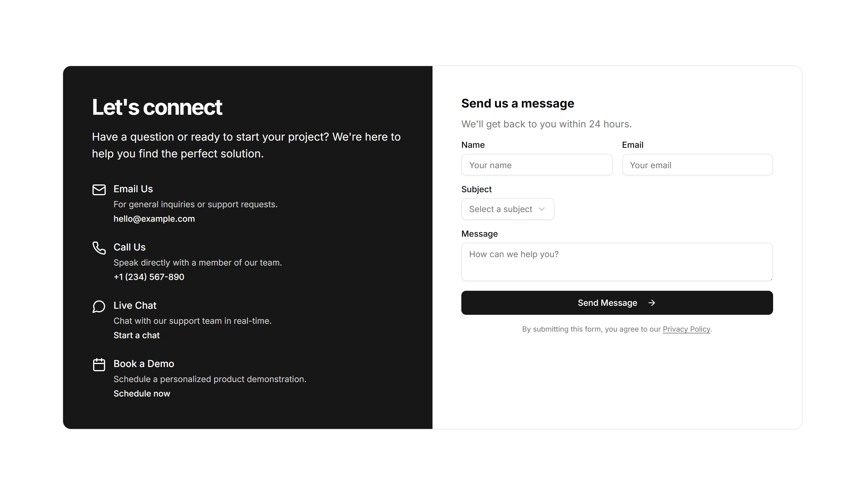 Marketing (Legacy) CTA Section: Quick Contact CTA