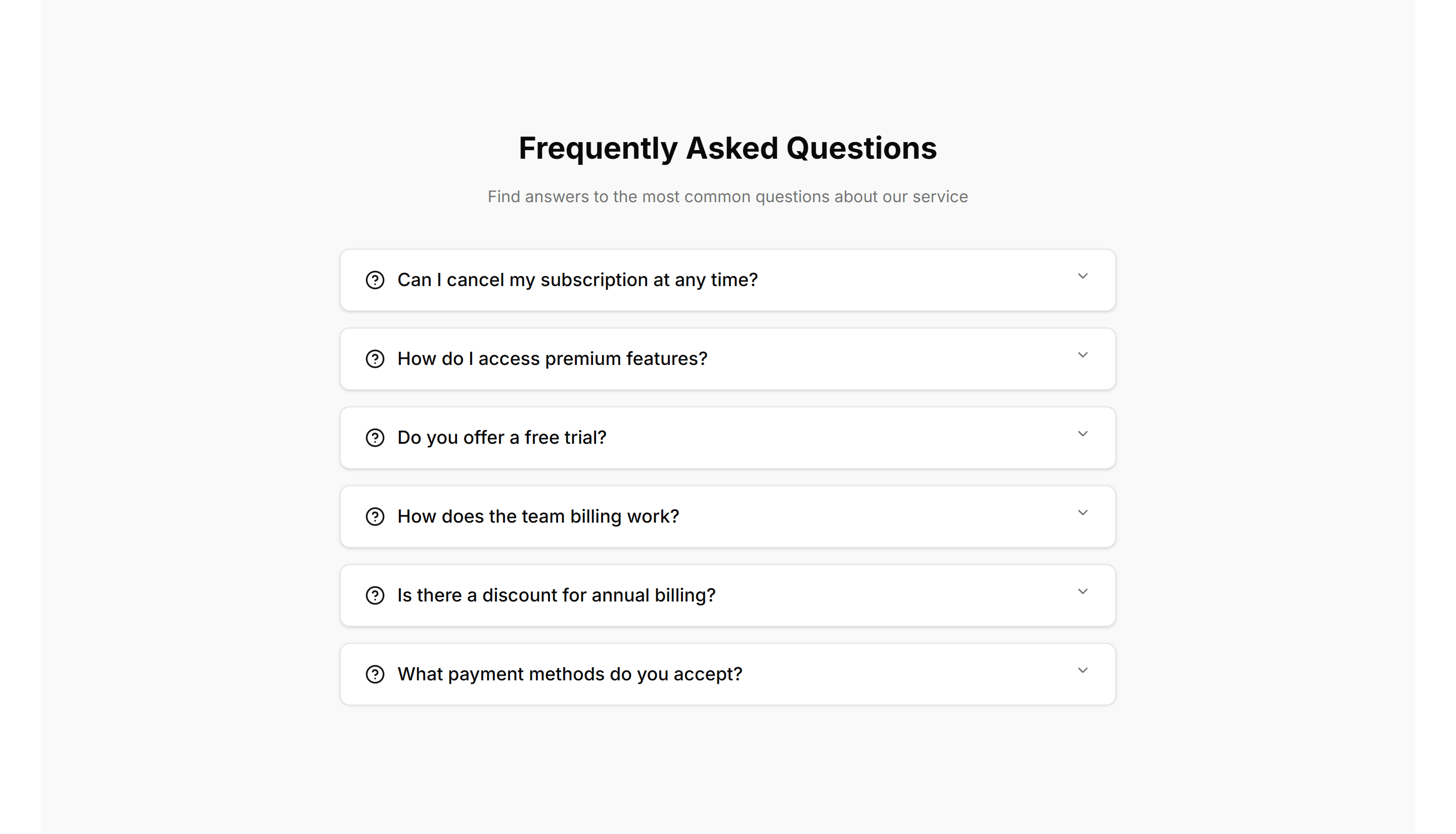 Marketing (Legacy) FAQ Section: Accordion With Background