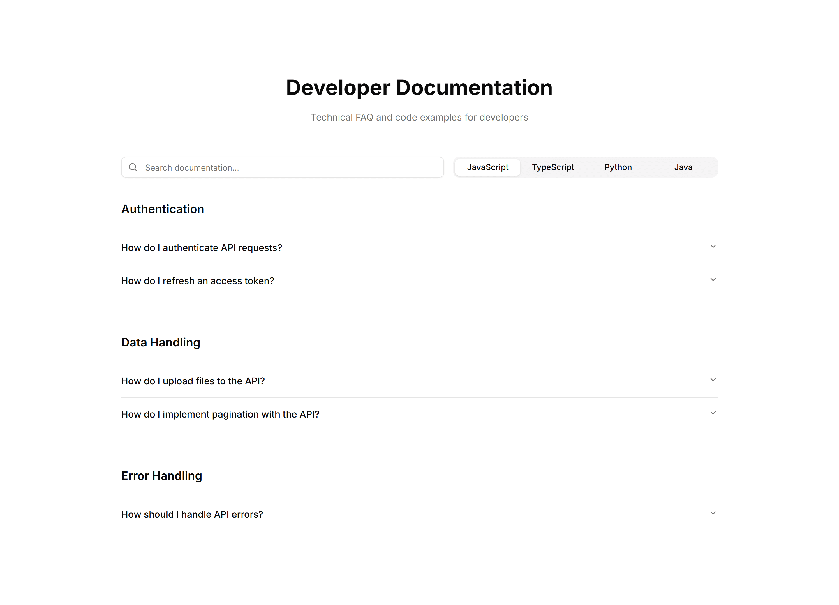 Marketing (Legacy) FAQ Section: Code Snippets