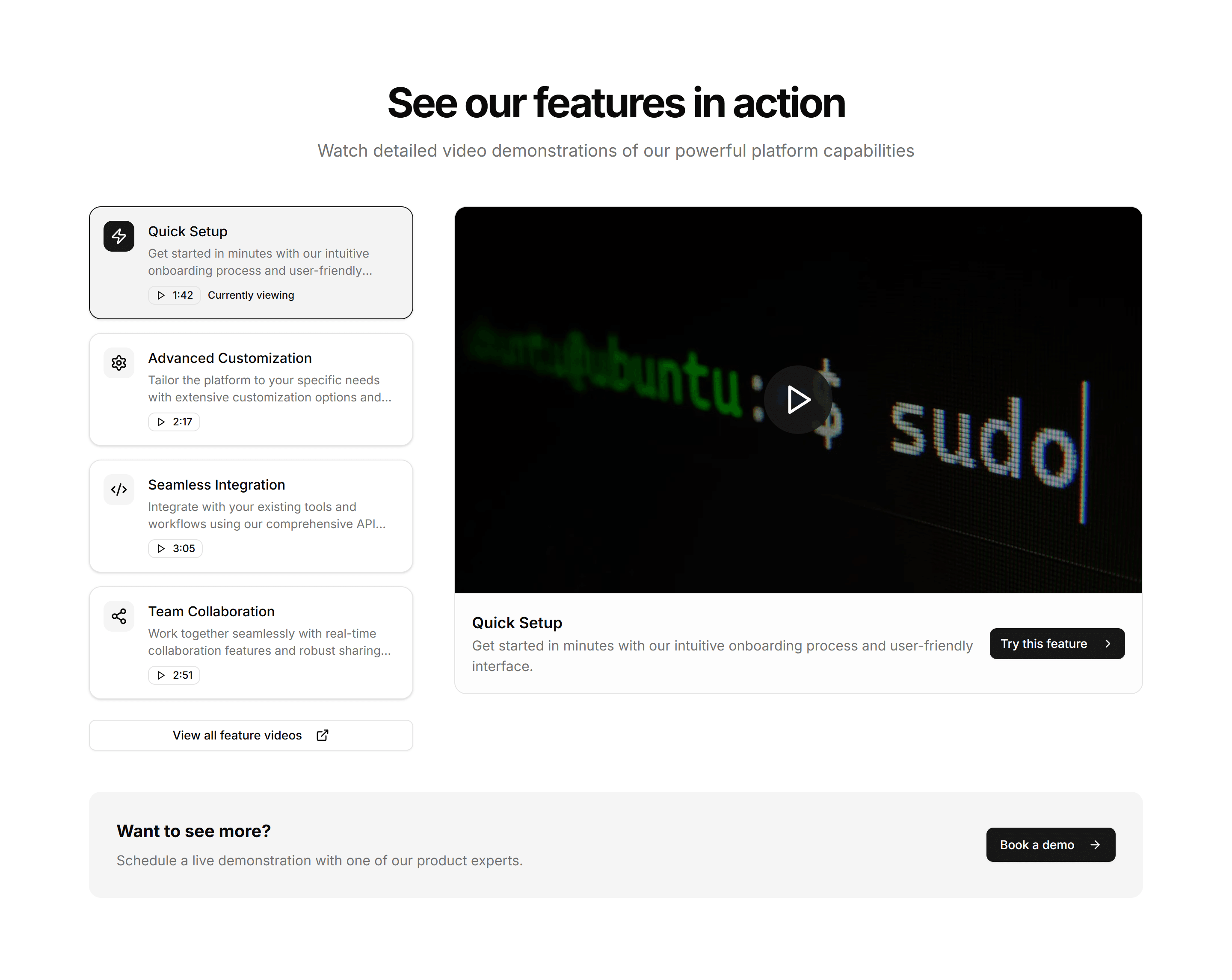Marketing (Legacy) Feature Section: Feature Videos