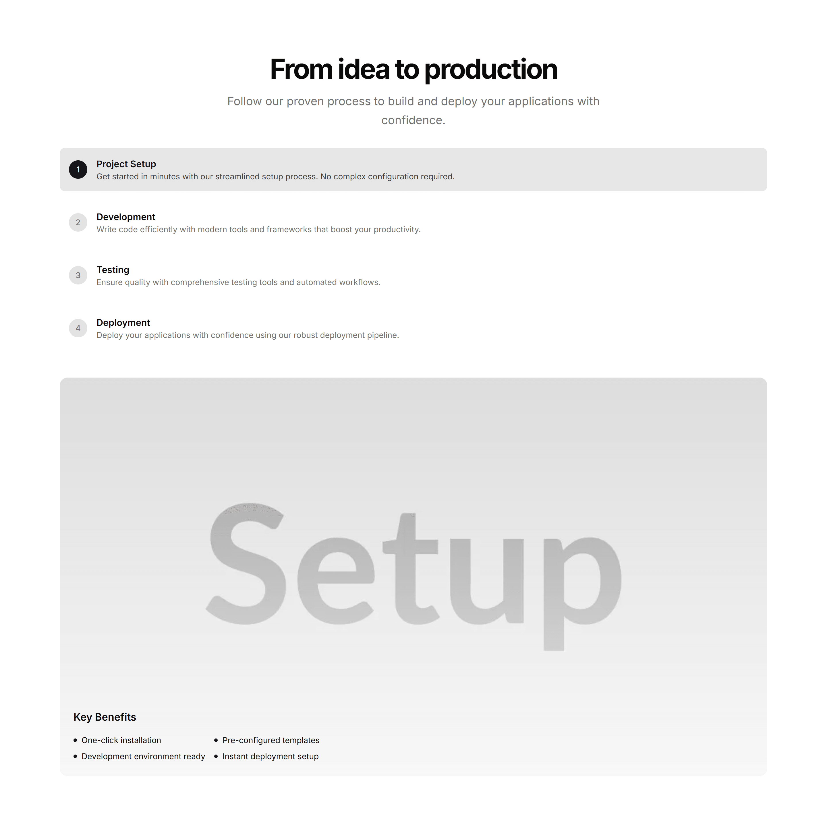 Marketing (Legacy) Feature Section: Steps