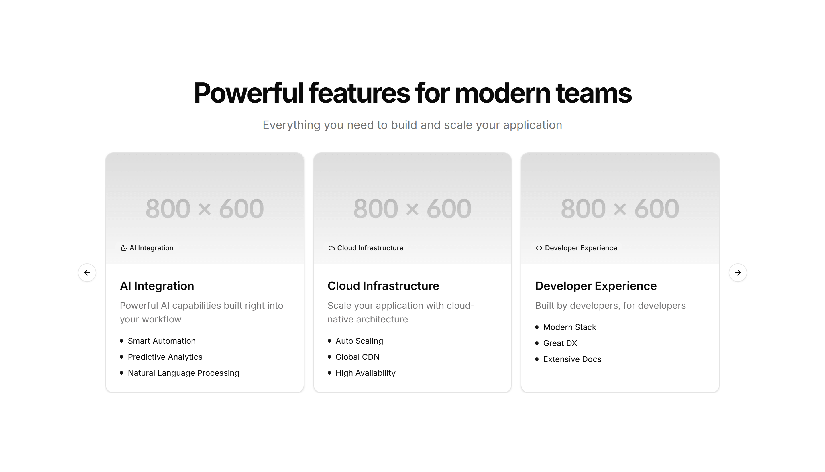 Marketing (Legacy) Feature Section: With Carousel