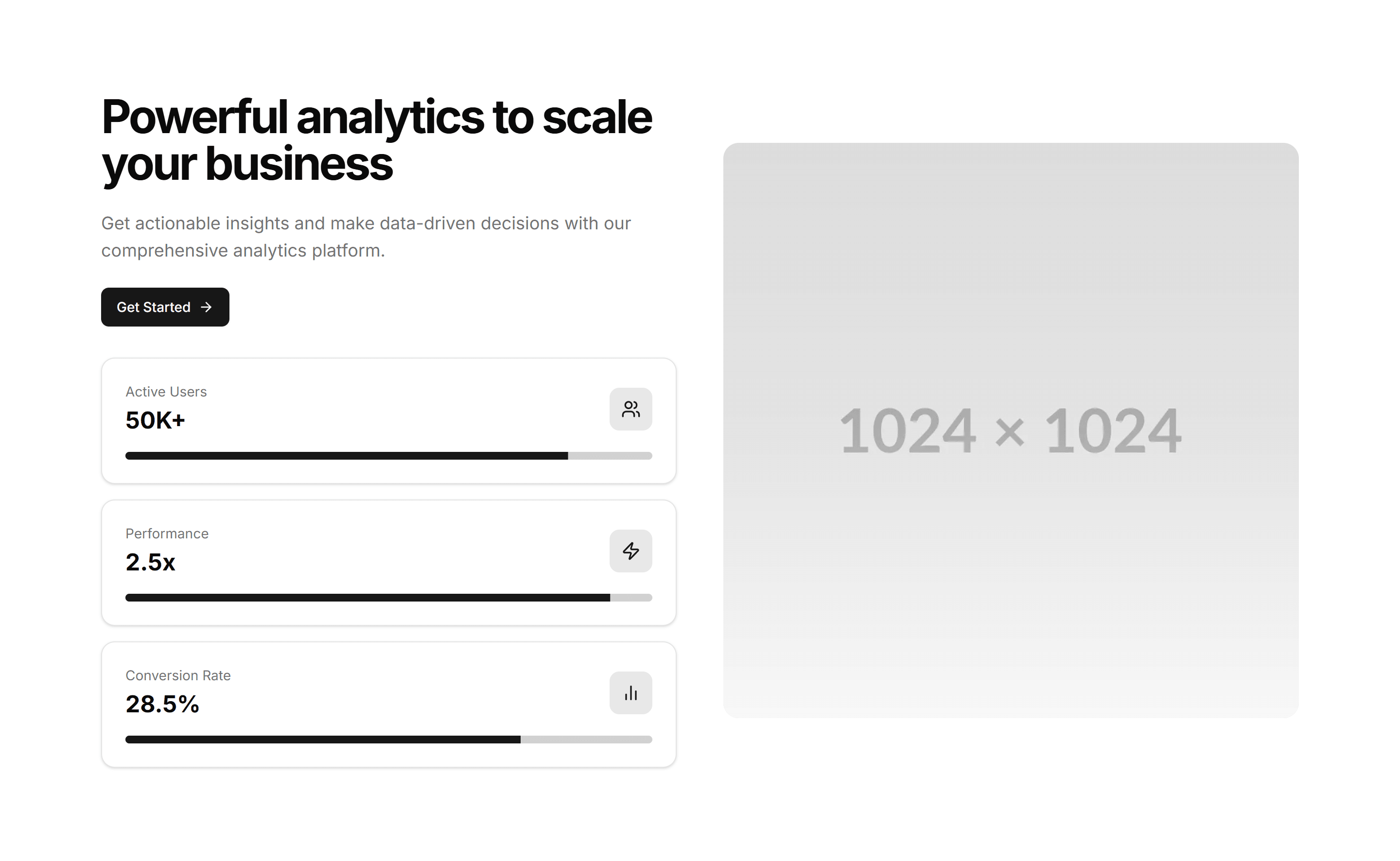 Marketing (Legacy) Feature Section: With Stats