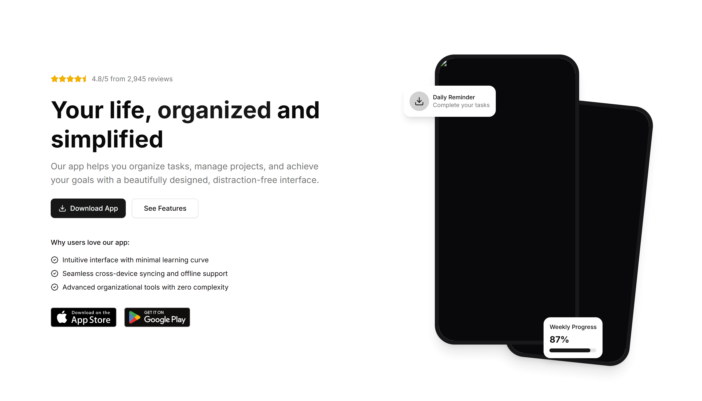 Marketing (Legacy) Hero Section: Mobile App Hero