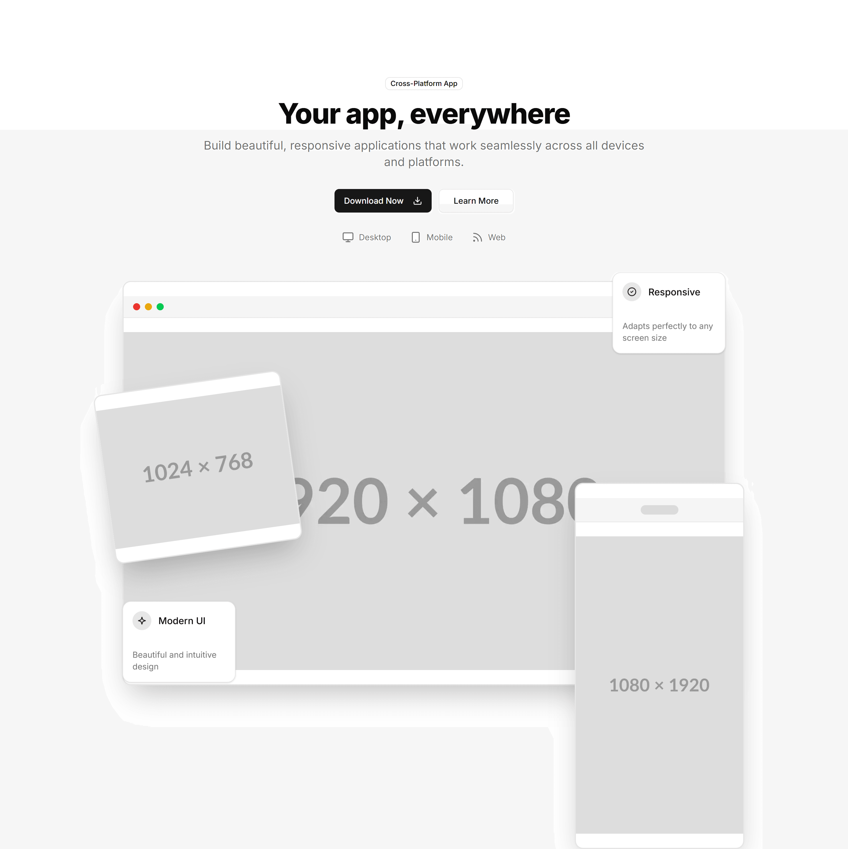 Marketing (Legacy) Hero Section: With App Showcase