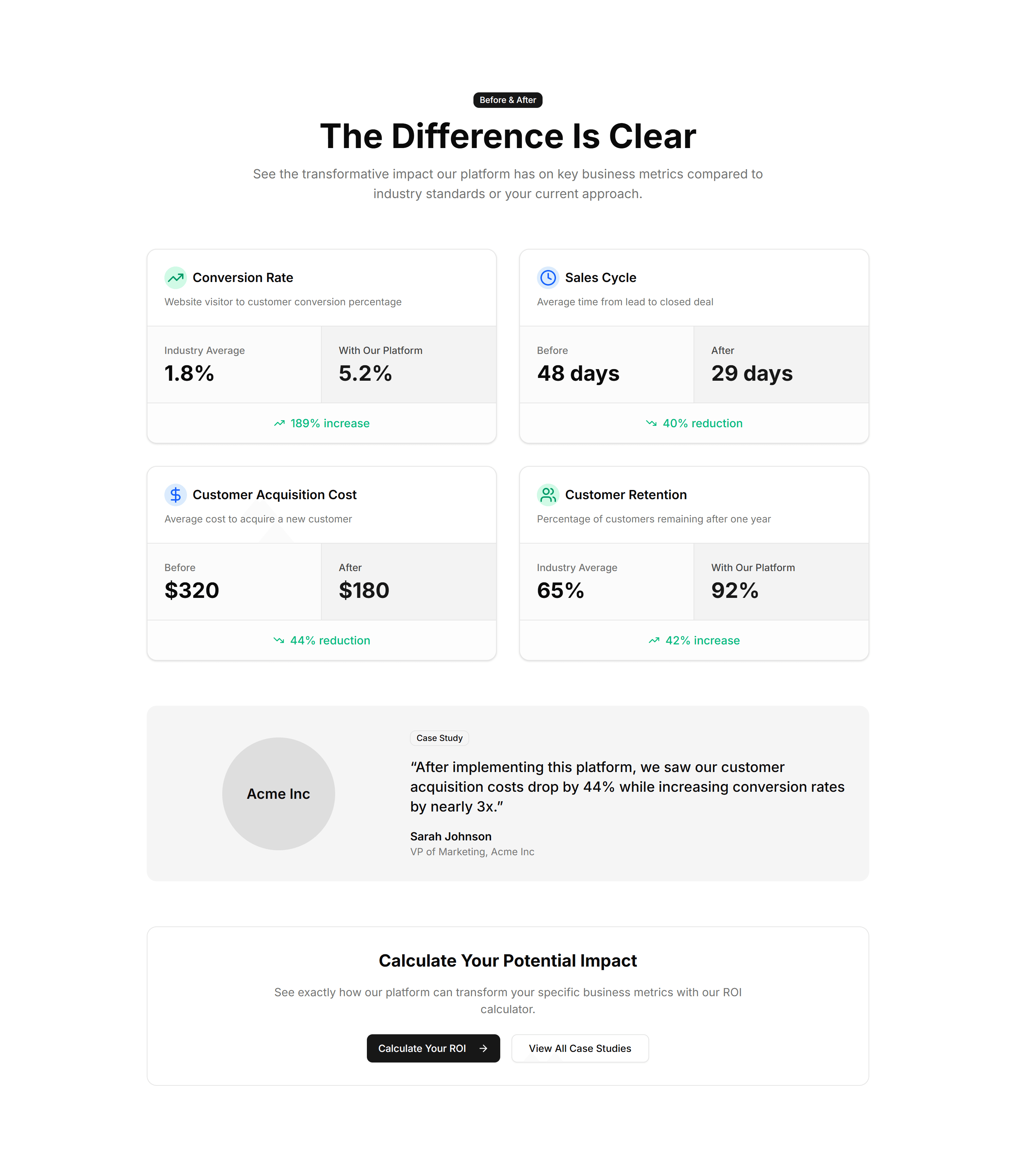 Marketing (Legacy) Stat: Comparison Metrics