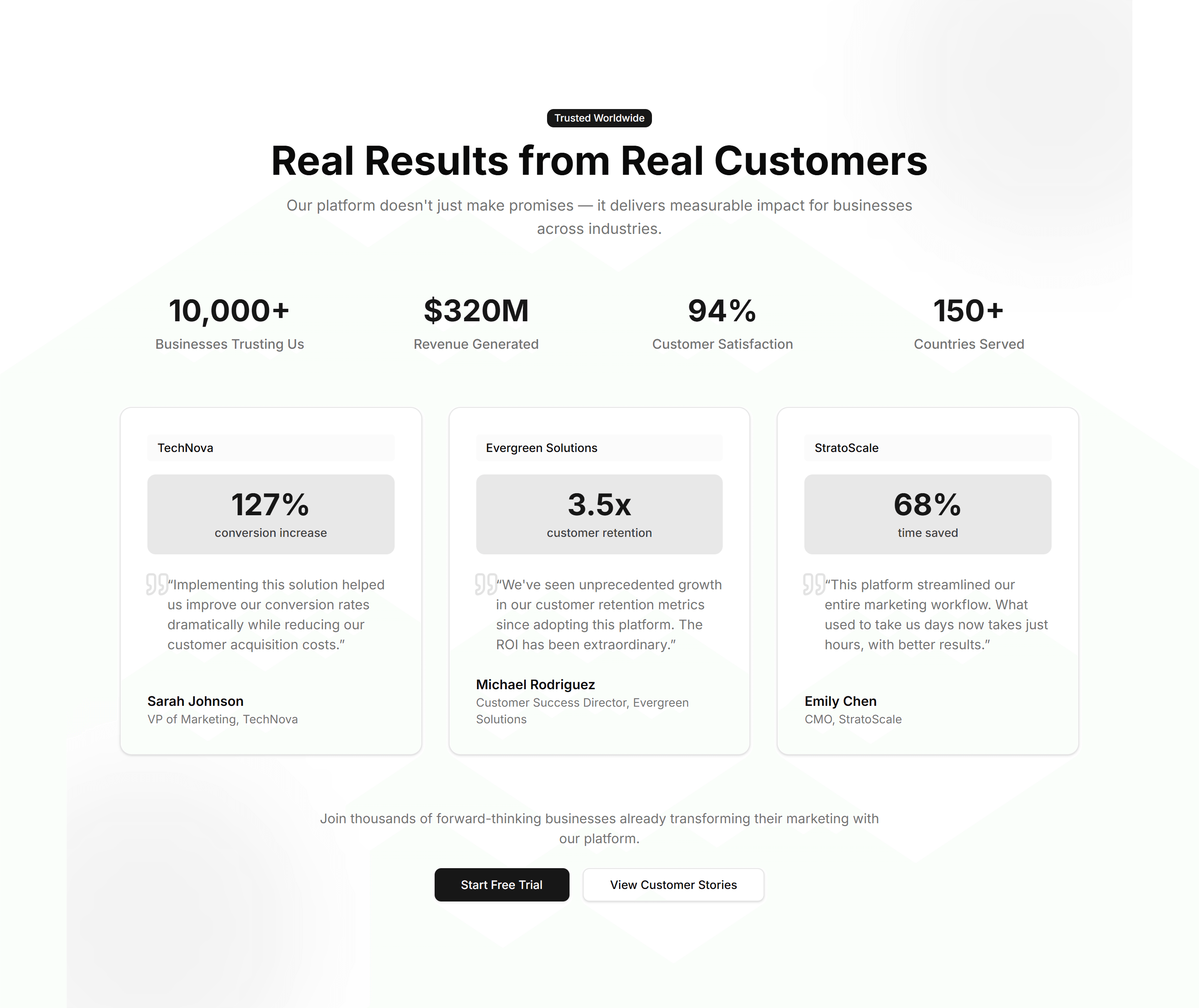 Marketing (Legacy) Stat: Customer Testimonial