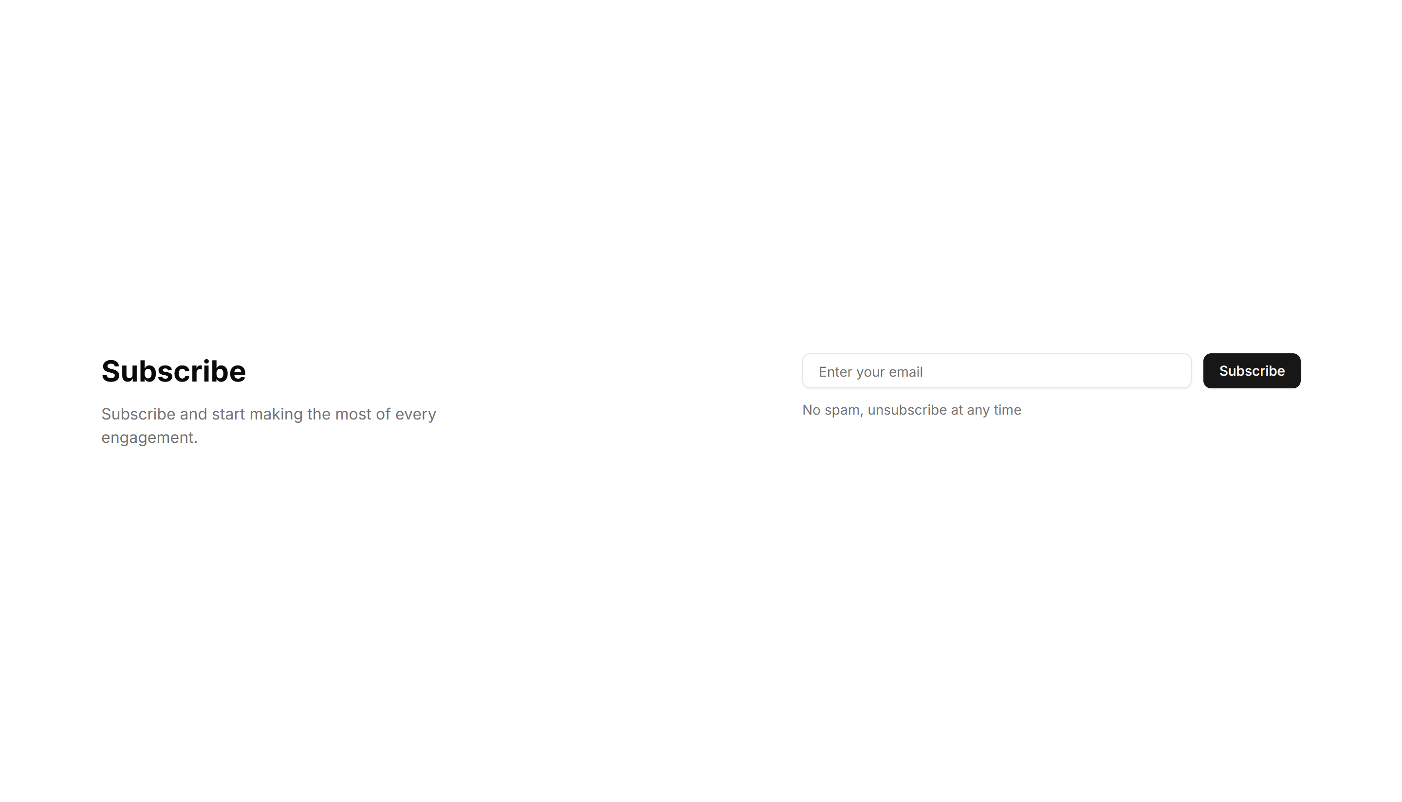 Marketing (Legacy) Subscribe: Simple Right Aligned