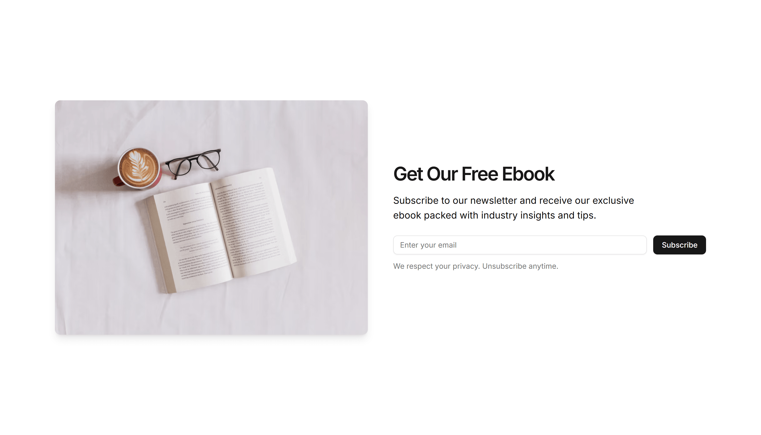 Marketing (Legacy) Subscribe: Split Layout