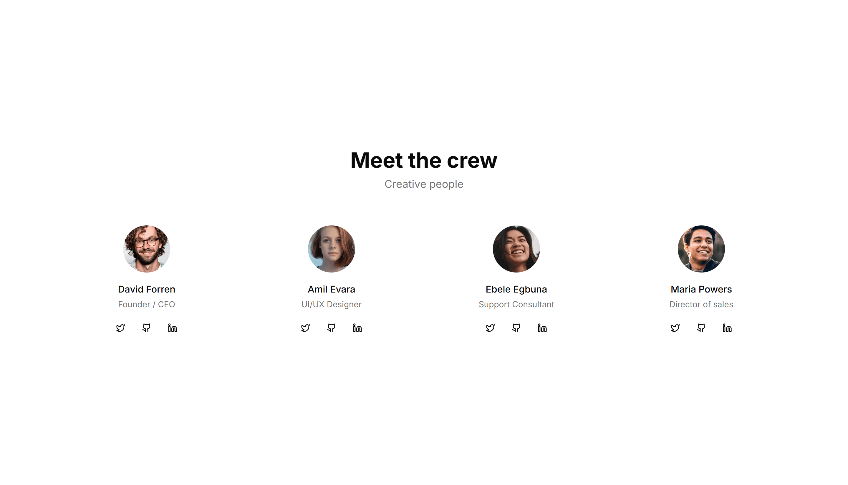 Marketing (Legacy) Team Section: Simple Cards