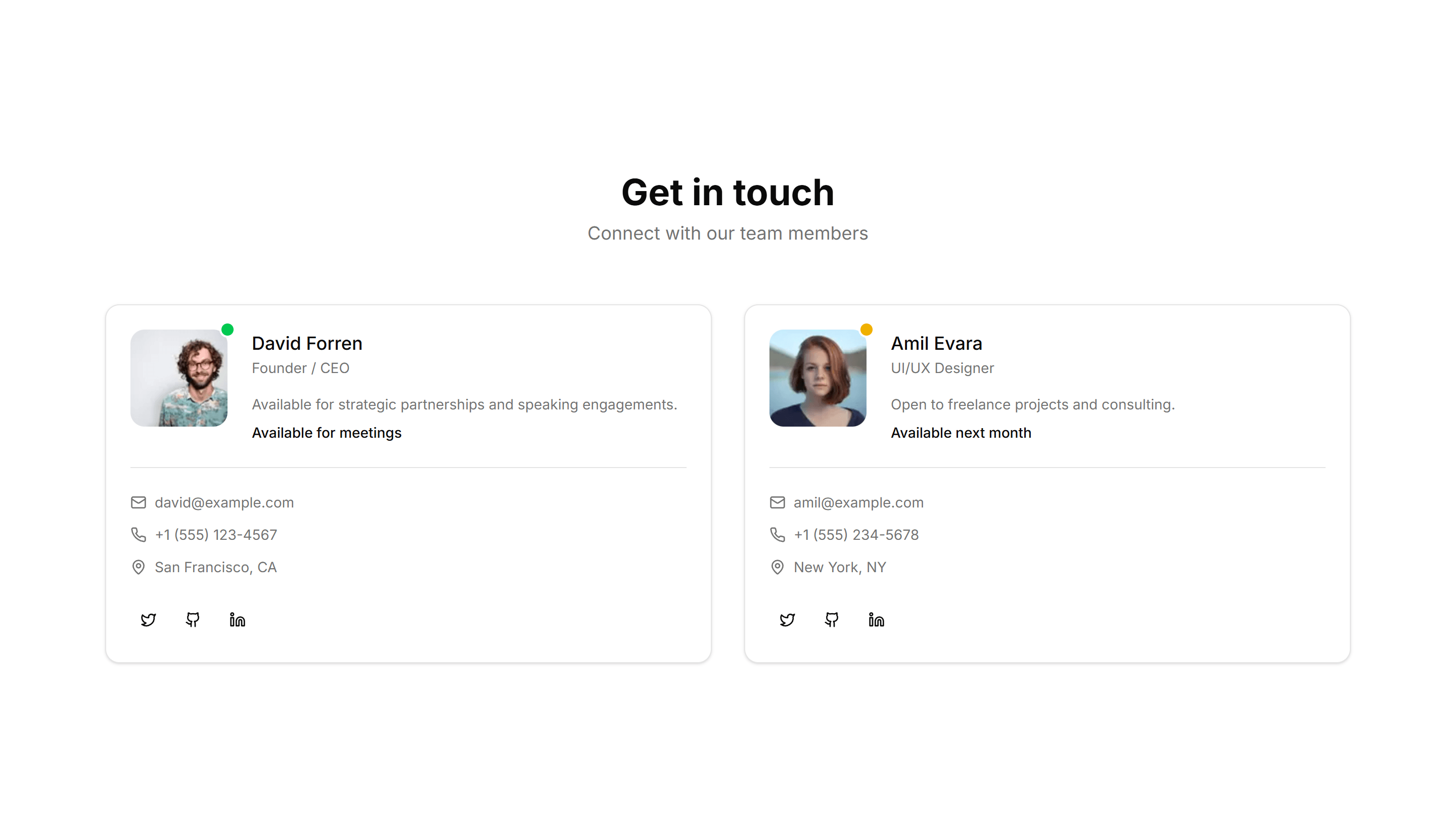 Marketing (Legacy) Team Section: With Contact