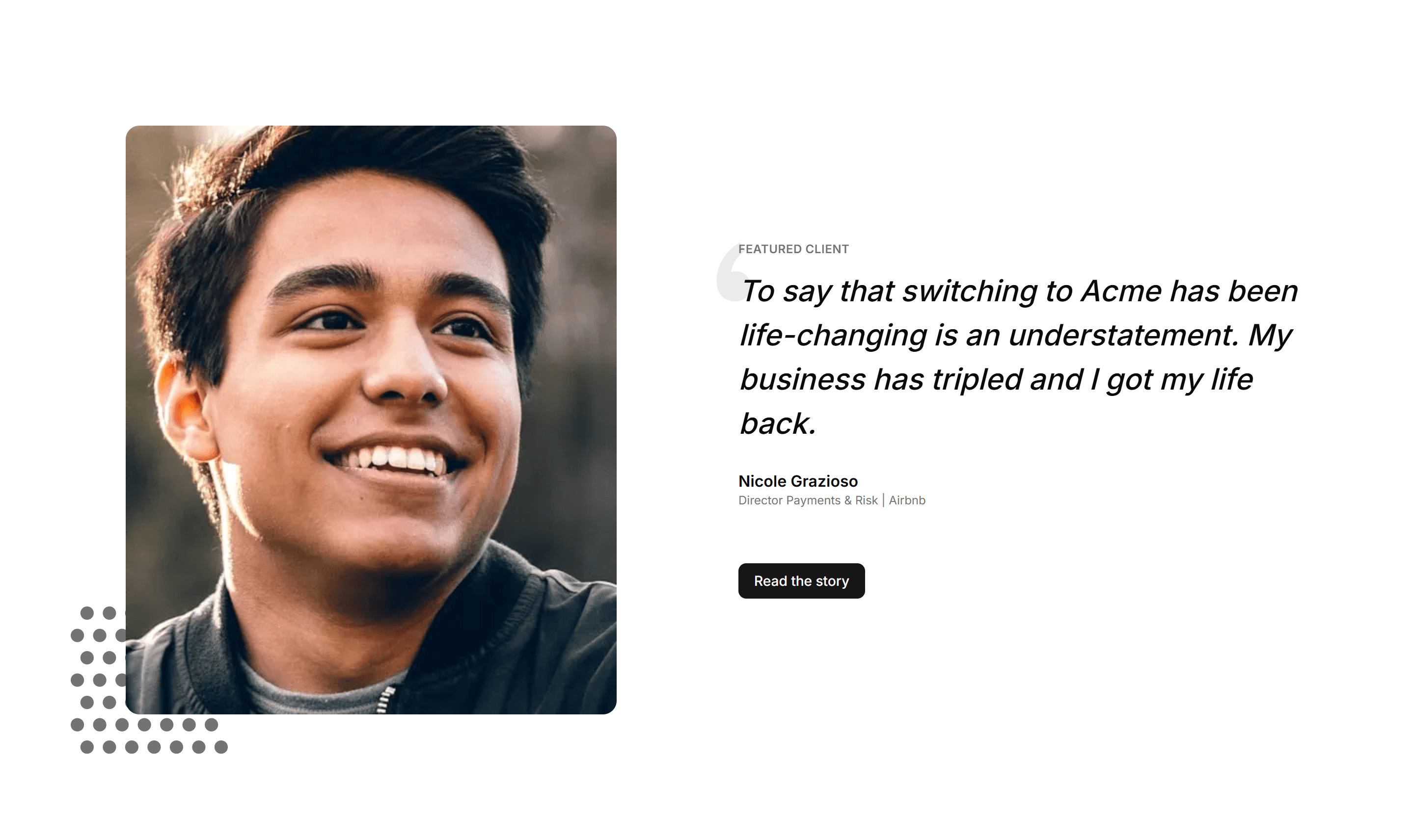 Marketing (Legacy) Testimonial: Big Image