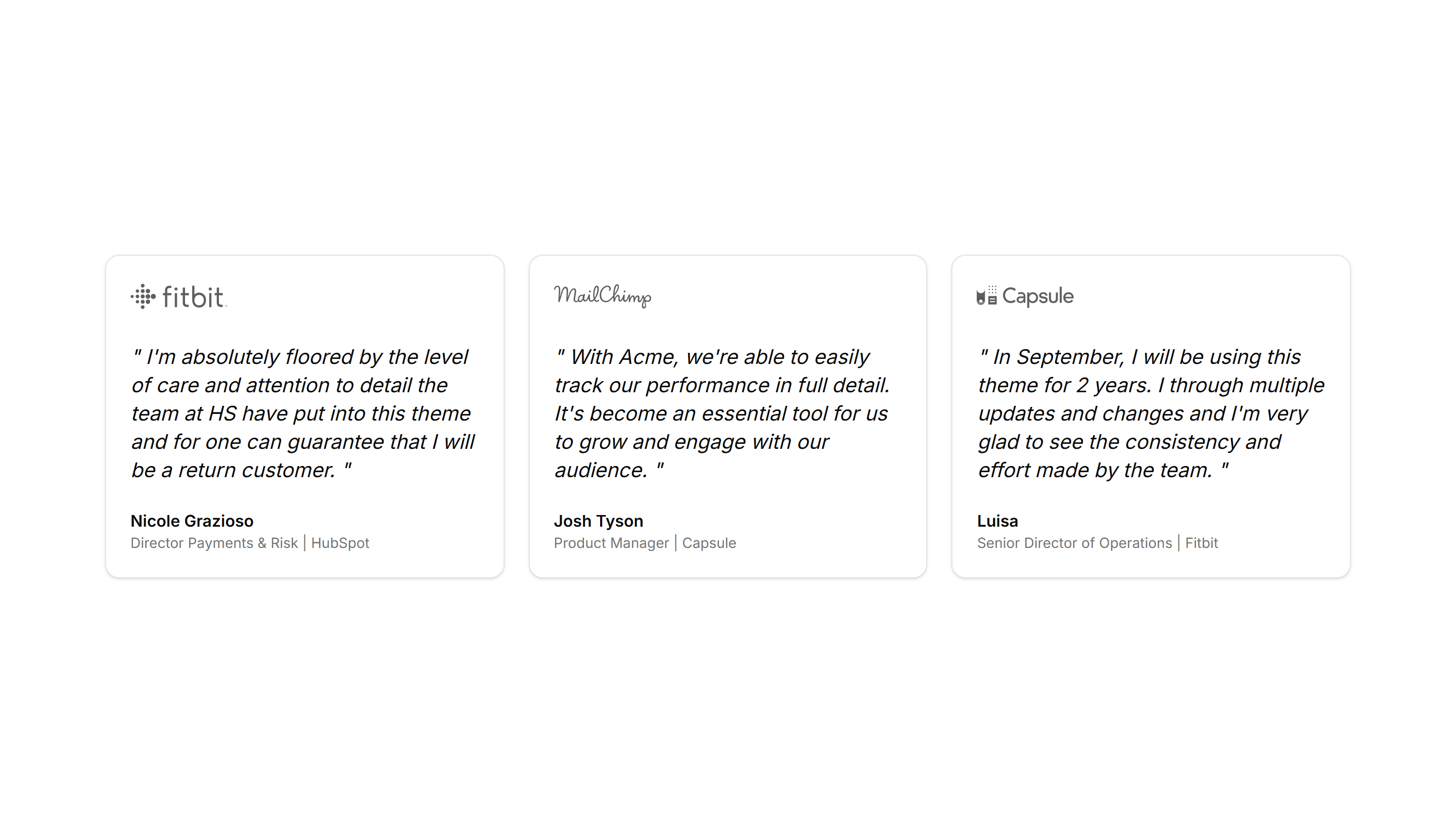 Marketing (Legacy) Testimonial: Cards