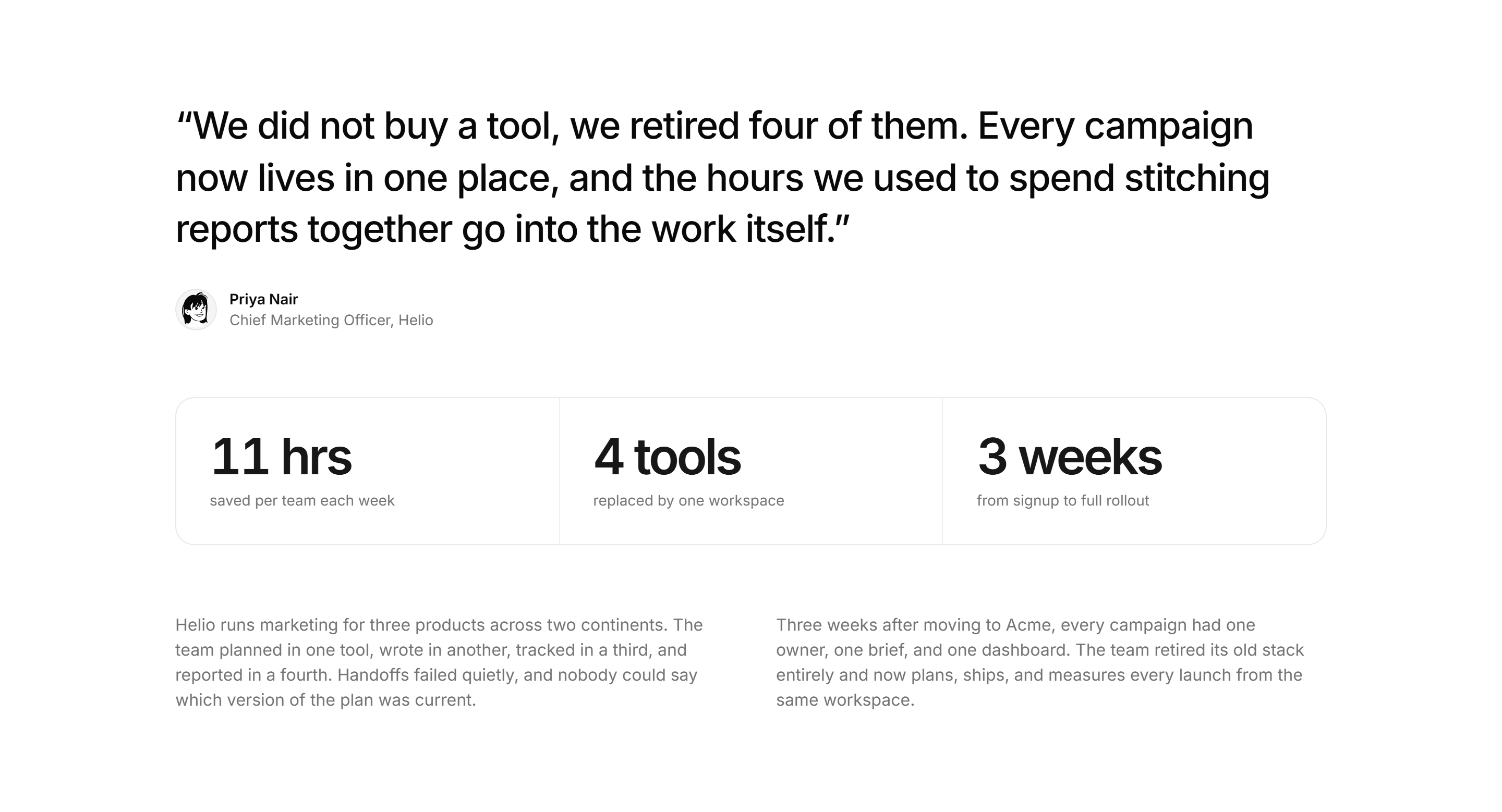 Marketing Pro Case Study: Quote Led Story