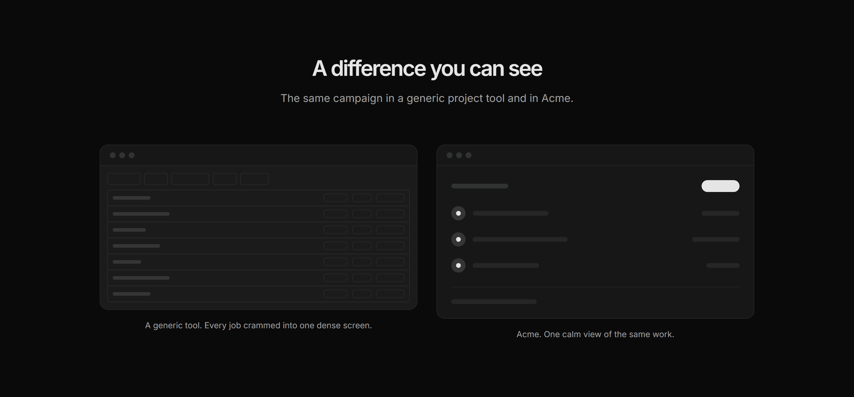 Marketing Pro Comparison: Side by Side Mockups
