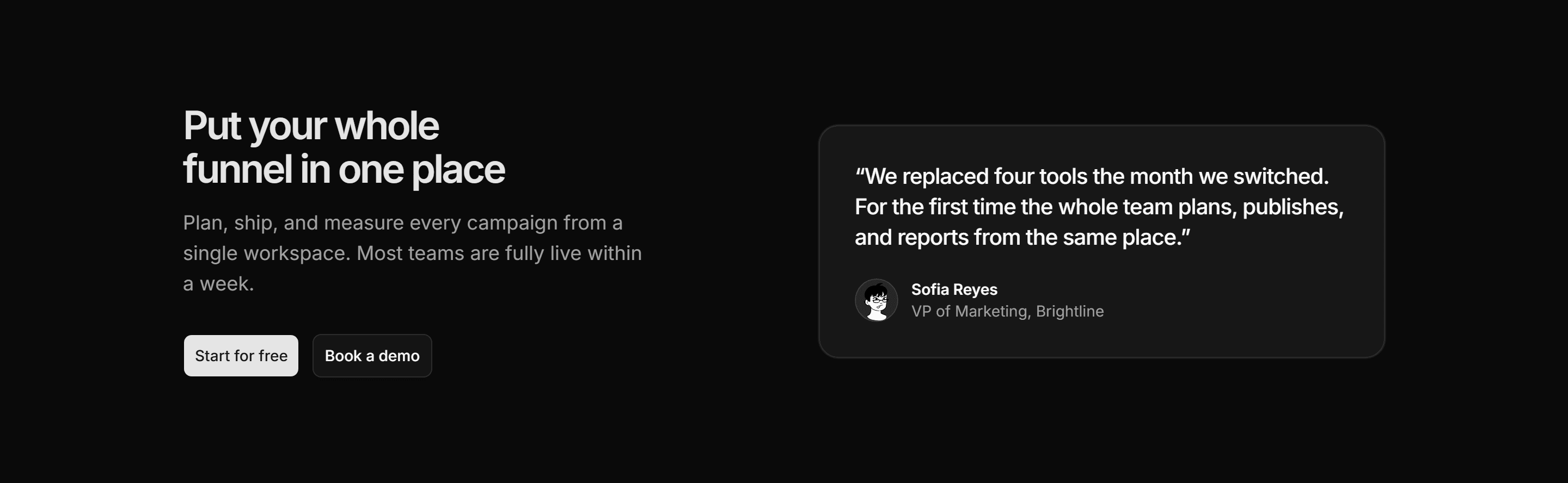 Marketing Pro CTA: Split With Quote