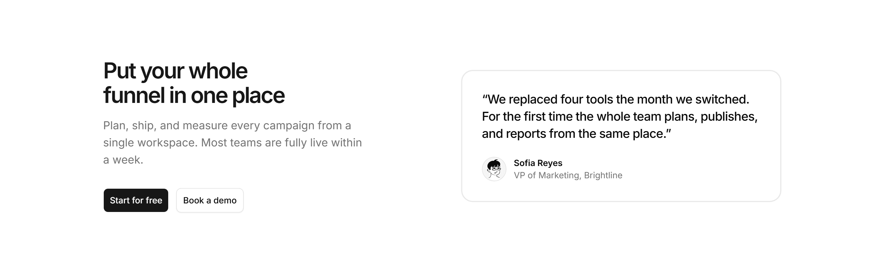 Marketing Pro CTA: Split With Quote