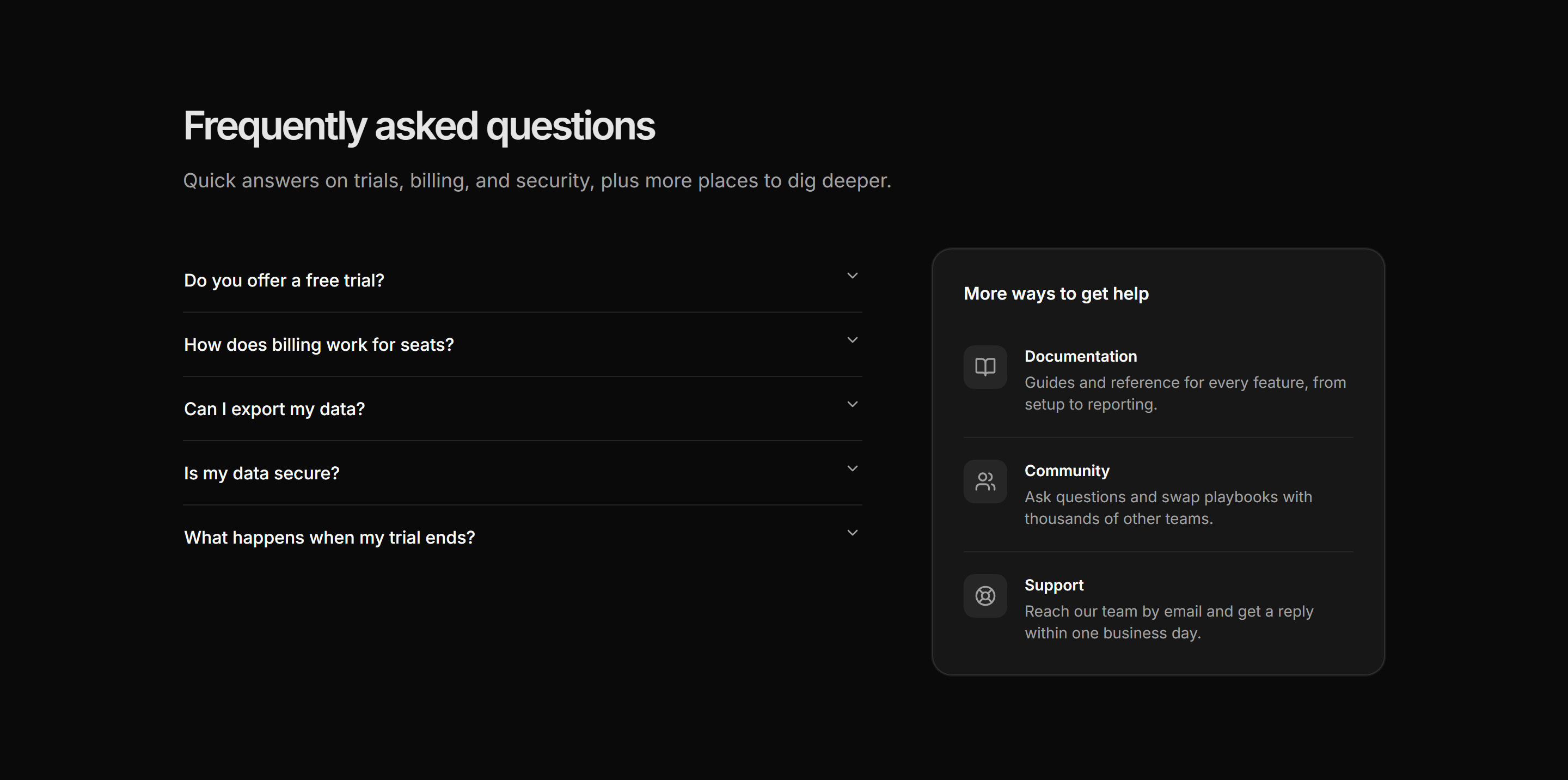 Marketing Pro FAQ: Accordion With Links