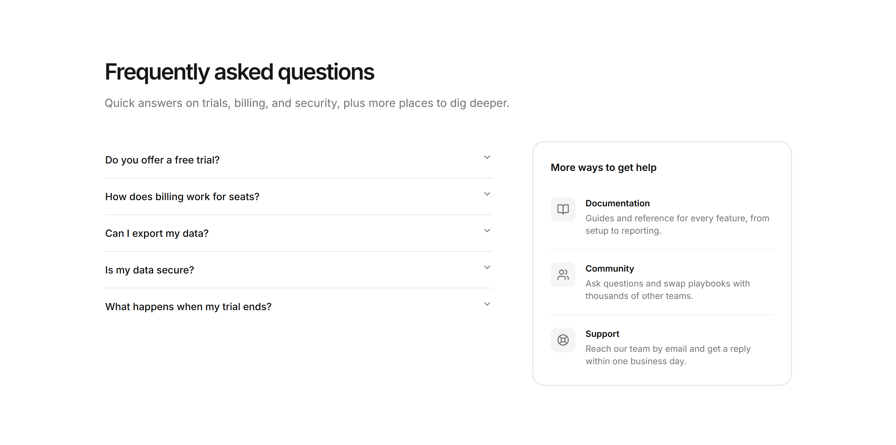 Marketing Pro FAQ: Accordion With Links