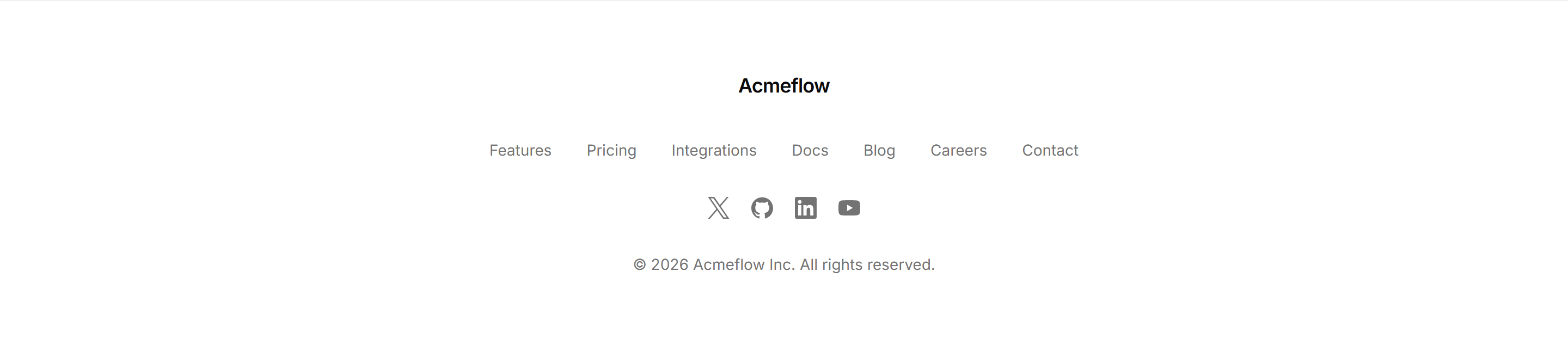 Marketing Pro Footer: Centered Logo Links