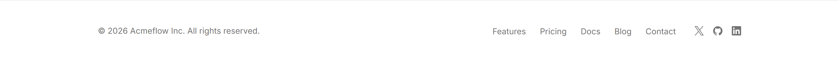 Marketing Pro Footer: Minimal Inline Links
