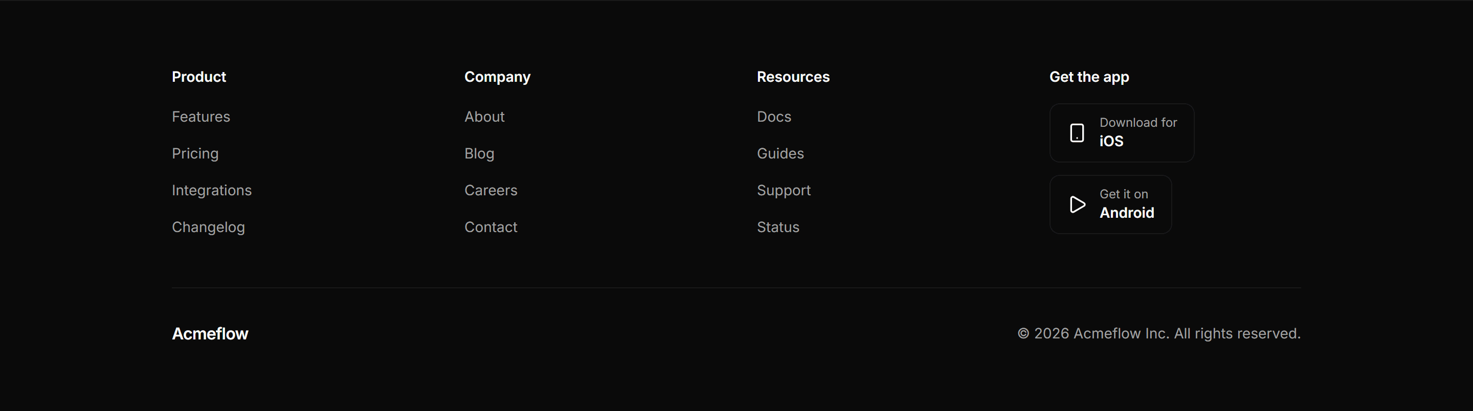 Marketing Pro Footer: With App Badges