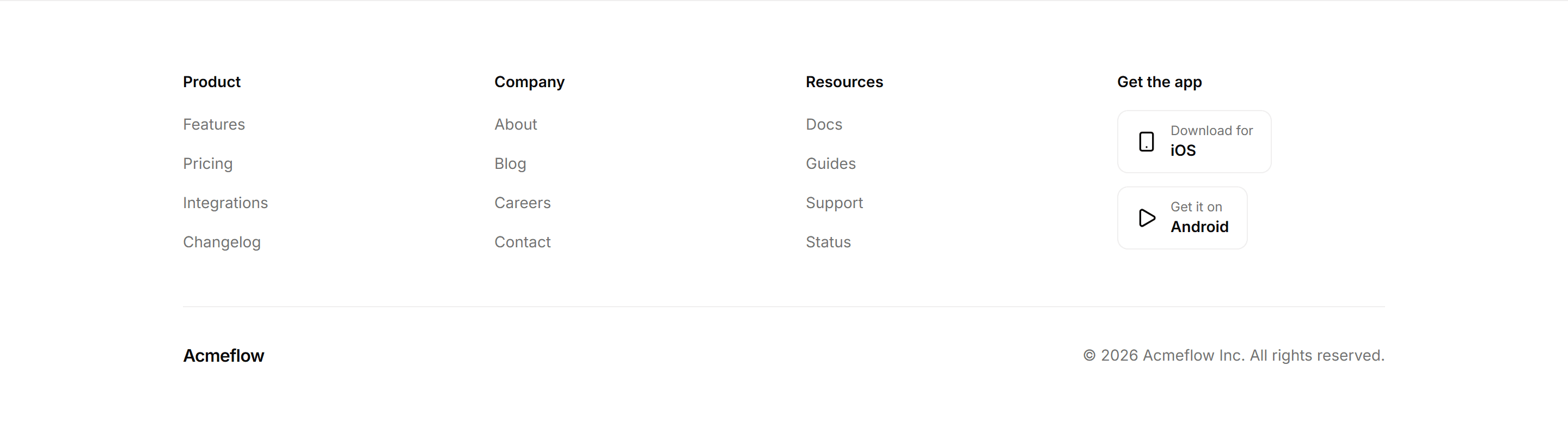 Marketing Pro Footer: With App Badges