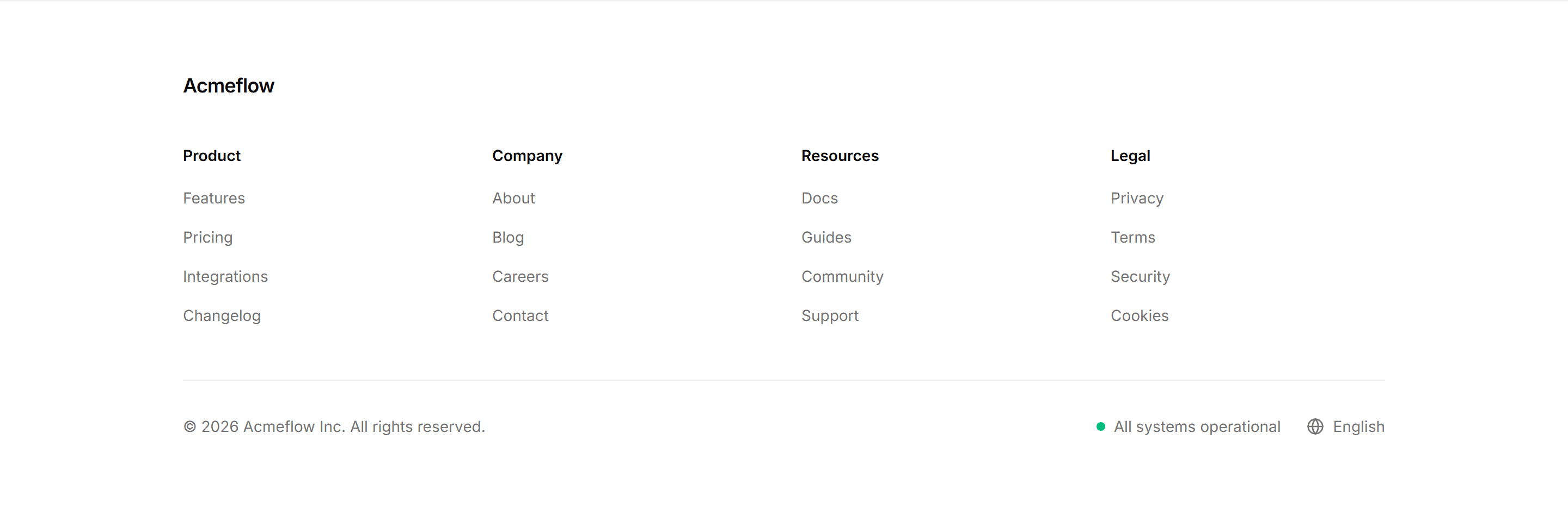 Marketing Pro Footer: With Status And Locale