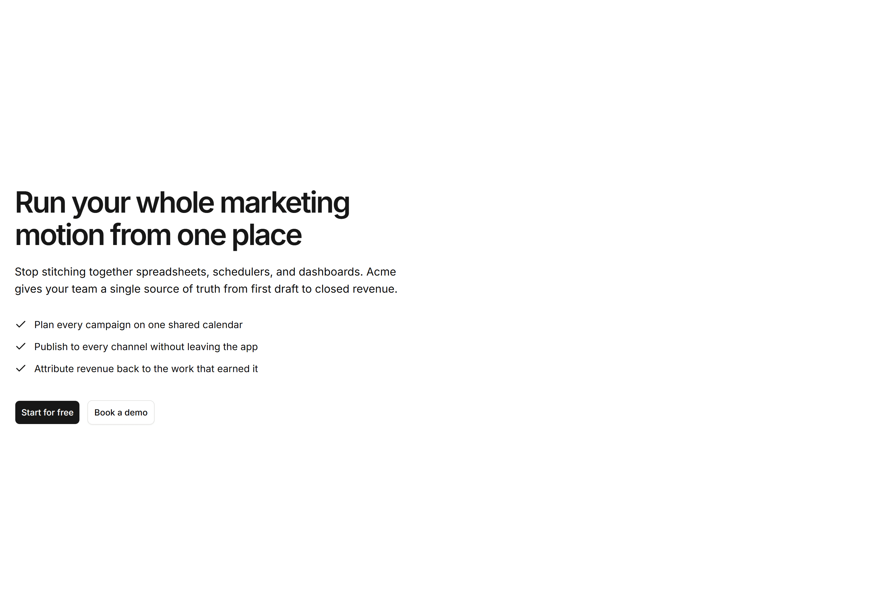 Marketing Pro Hero: Left Aligned With Checklist