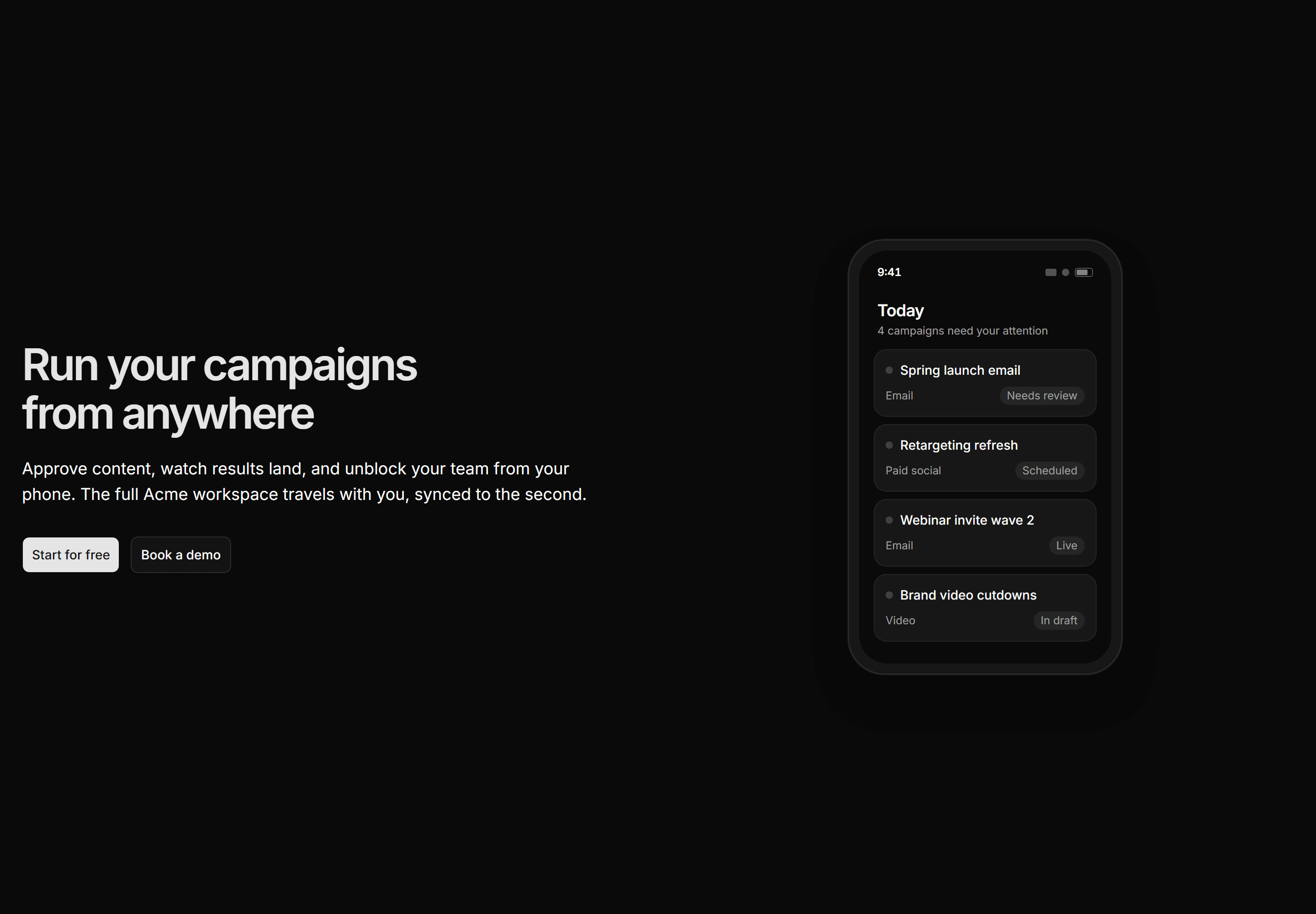Marketing Pro Hero: Split With Mobile App