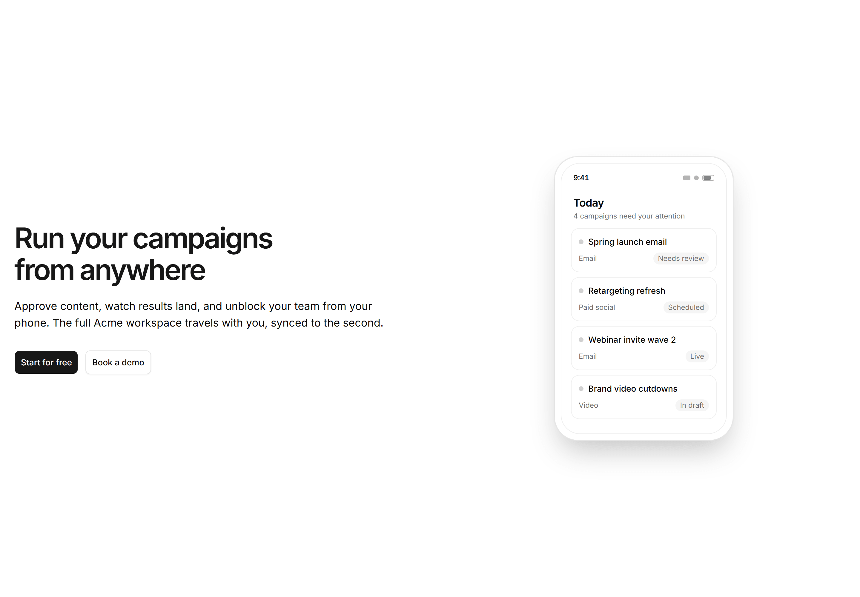 Marketing Pro Hero: Split With Mobile App