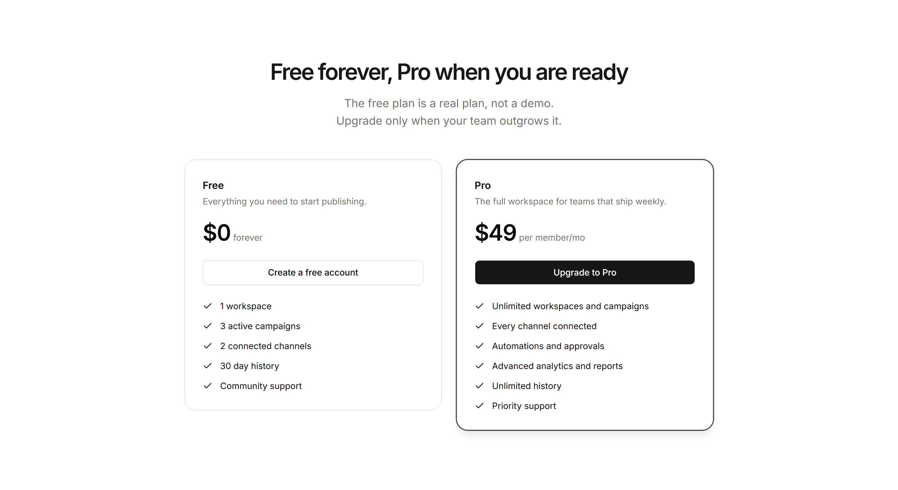 Marketing Pro Pricing: Free vs Pro