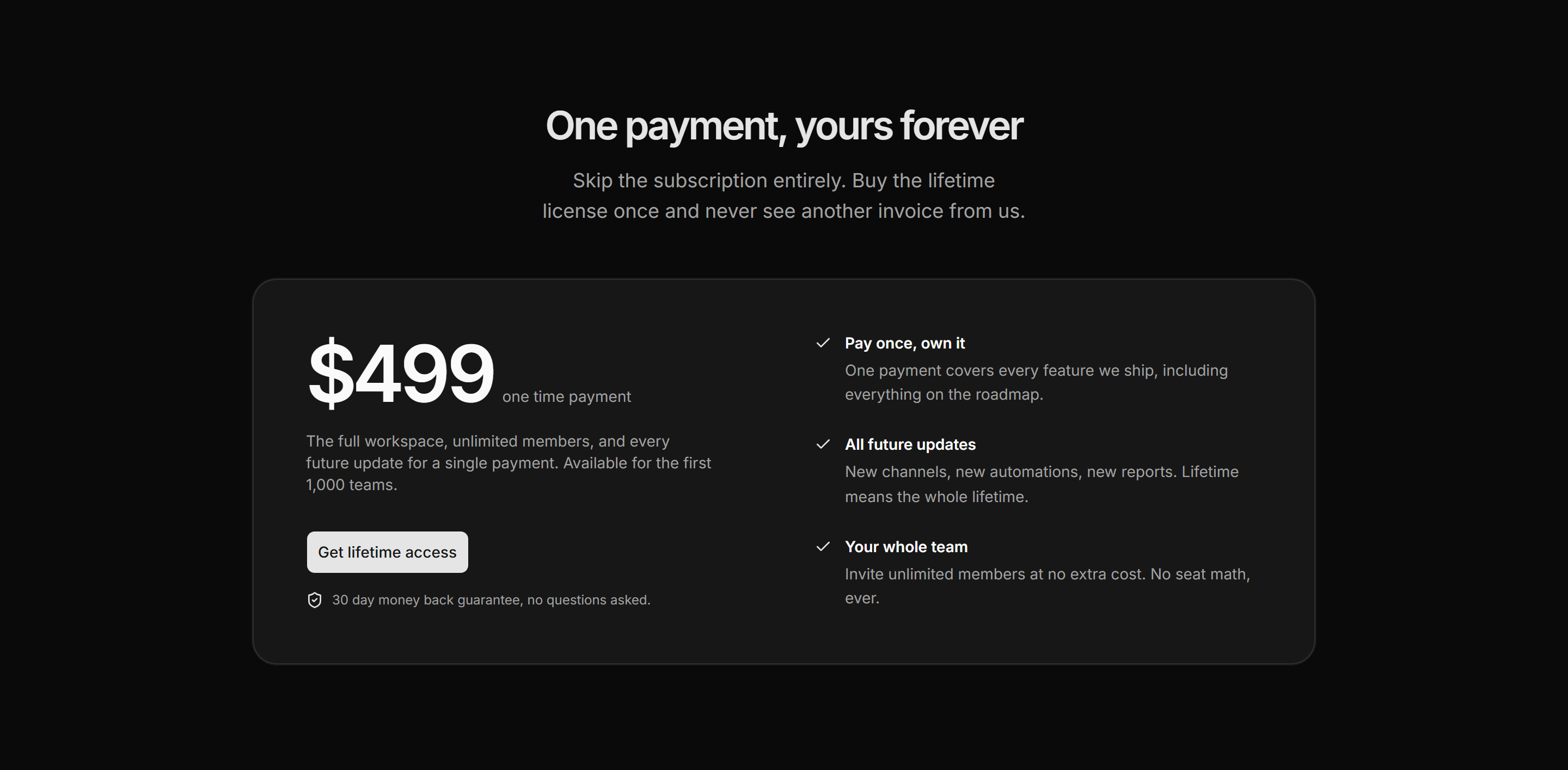 Marketing Pro Pricing: Lifetime Deal