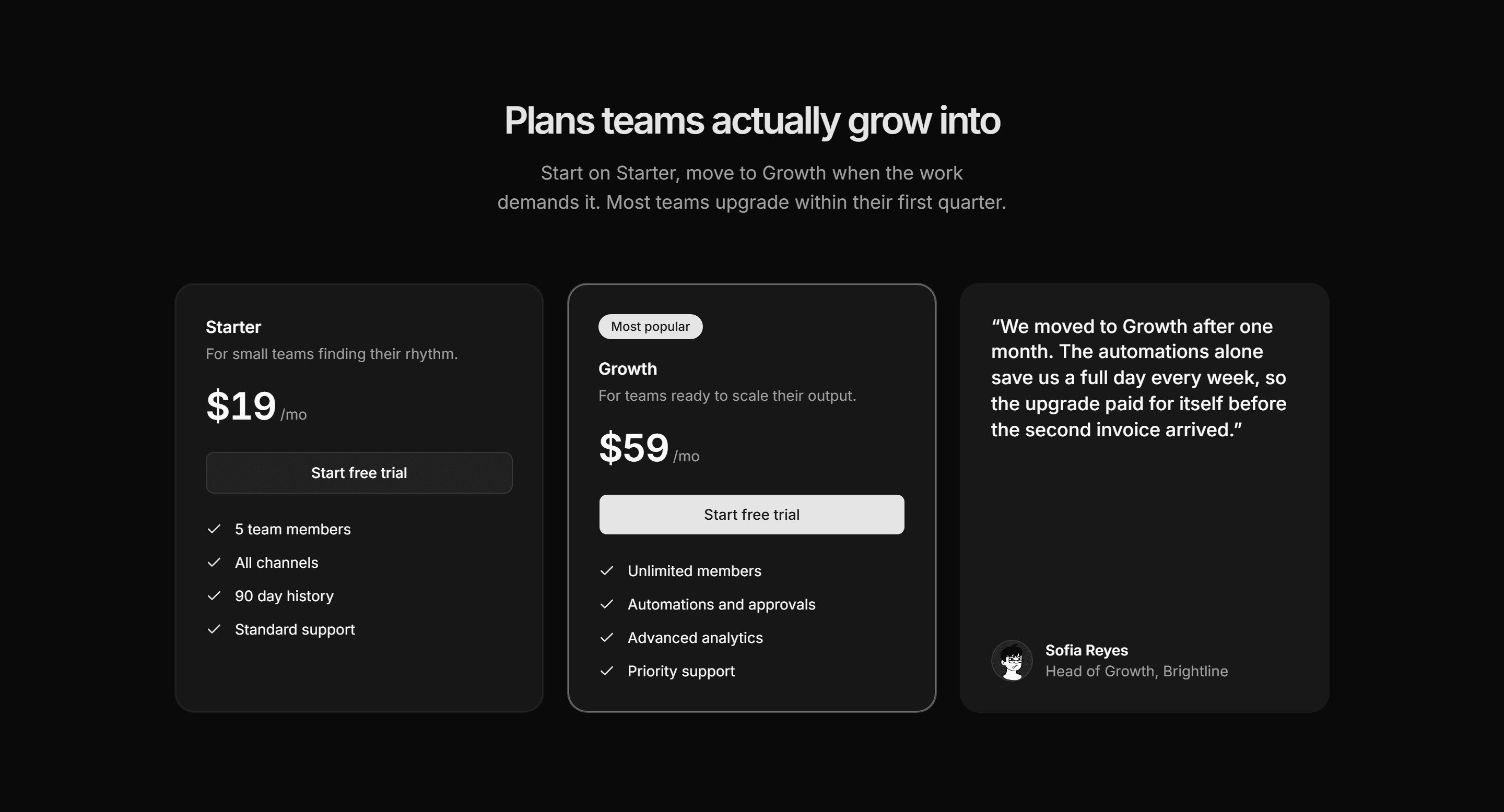 Marketing Pro Pricing: Pricing With Testimonial