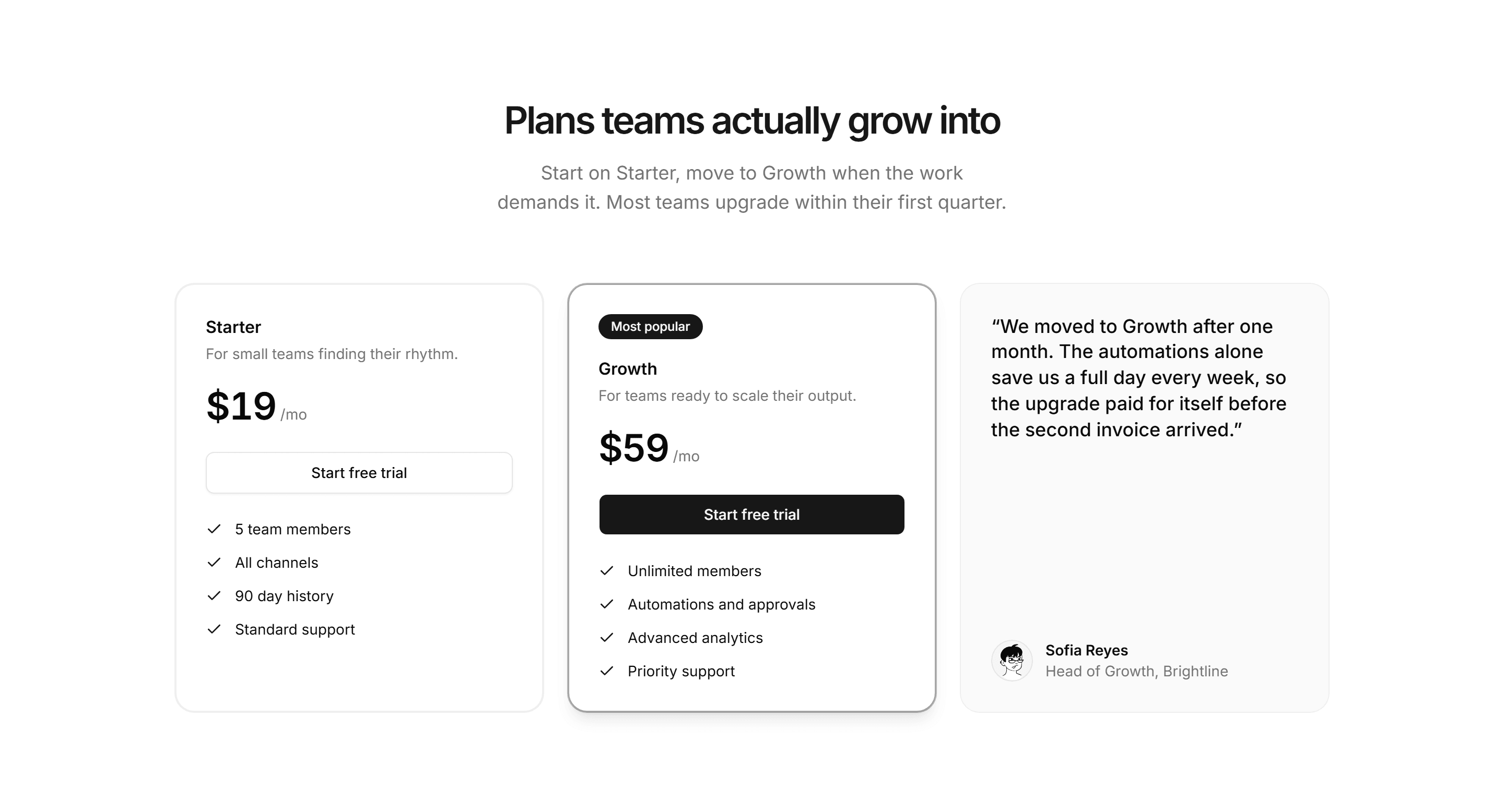 Marketing Pro Pricing: Pricing With Testimonial