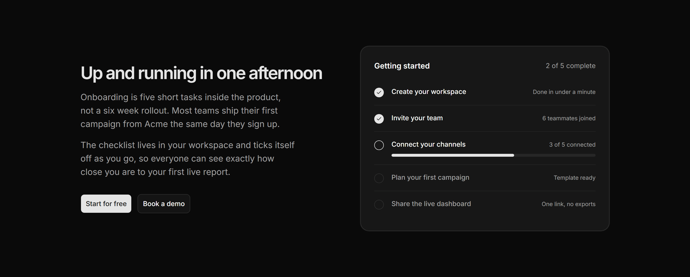 Marketing Pro How It Work: Onboarding Checklist